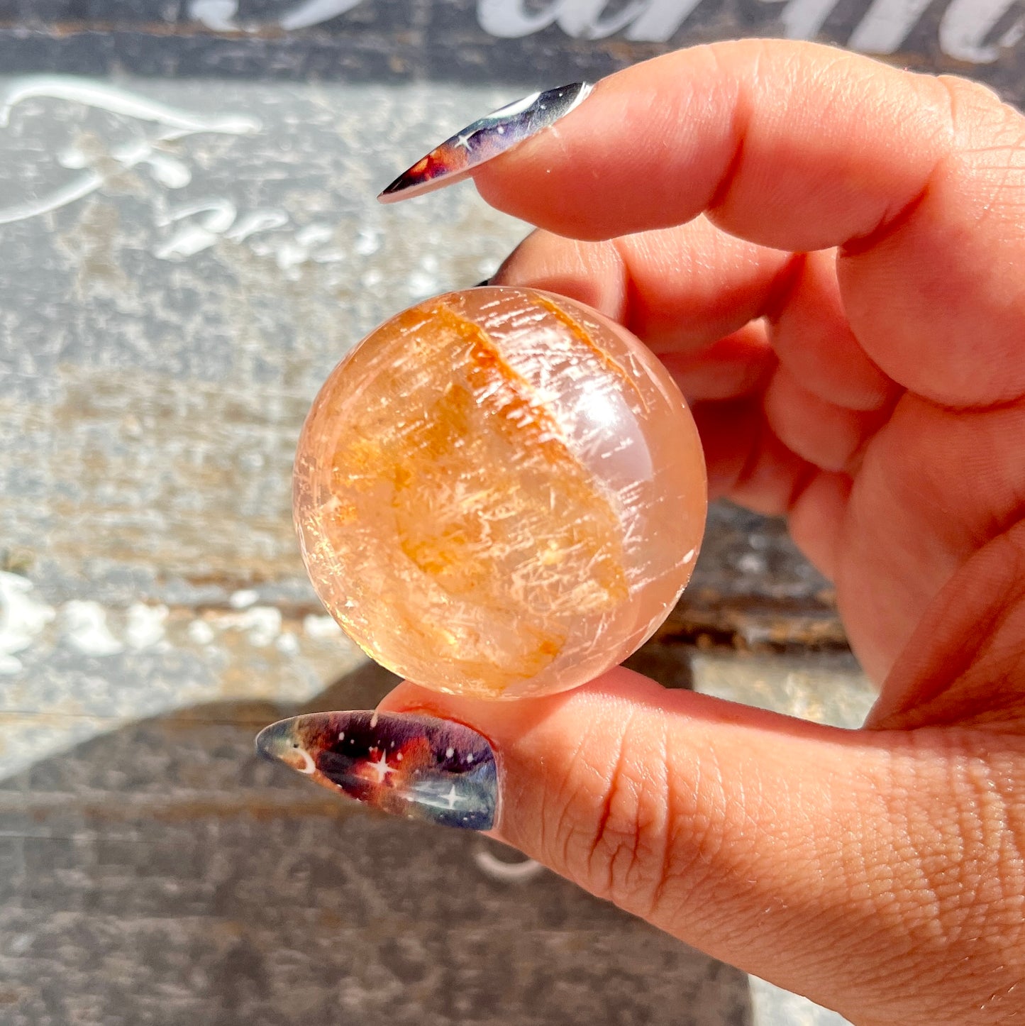 Gorgeous High Grade Rose Quartz Included (Snow Quartz) Mini Sphere from Brazil | Opt L