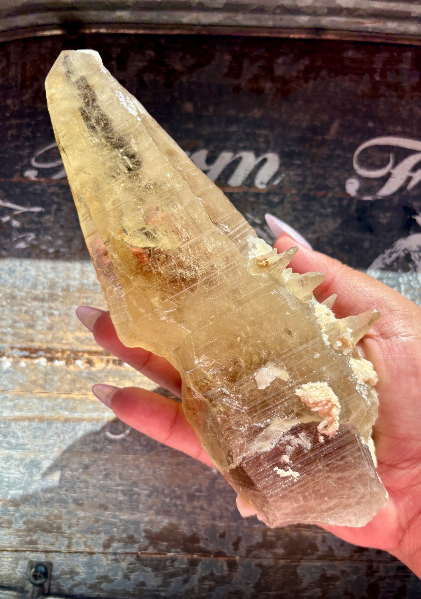 Gorgeous Tessin Habit Citrine Raw Point from the Swiss Alps