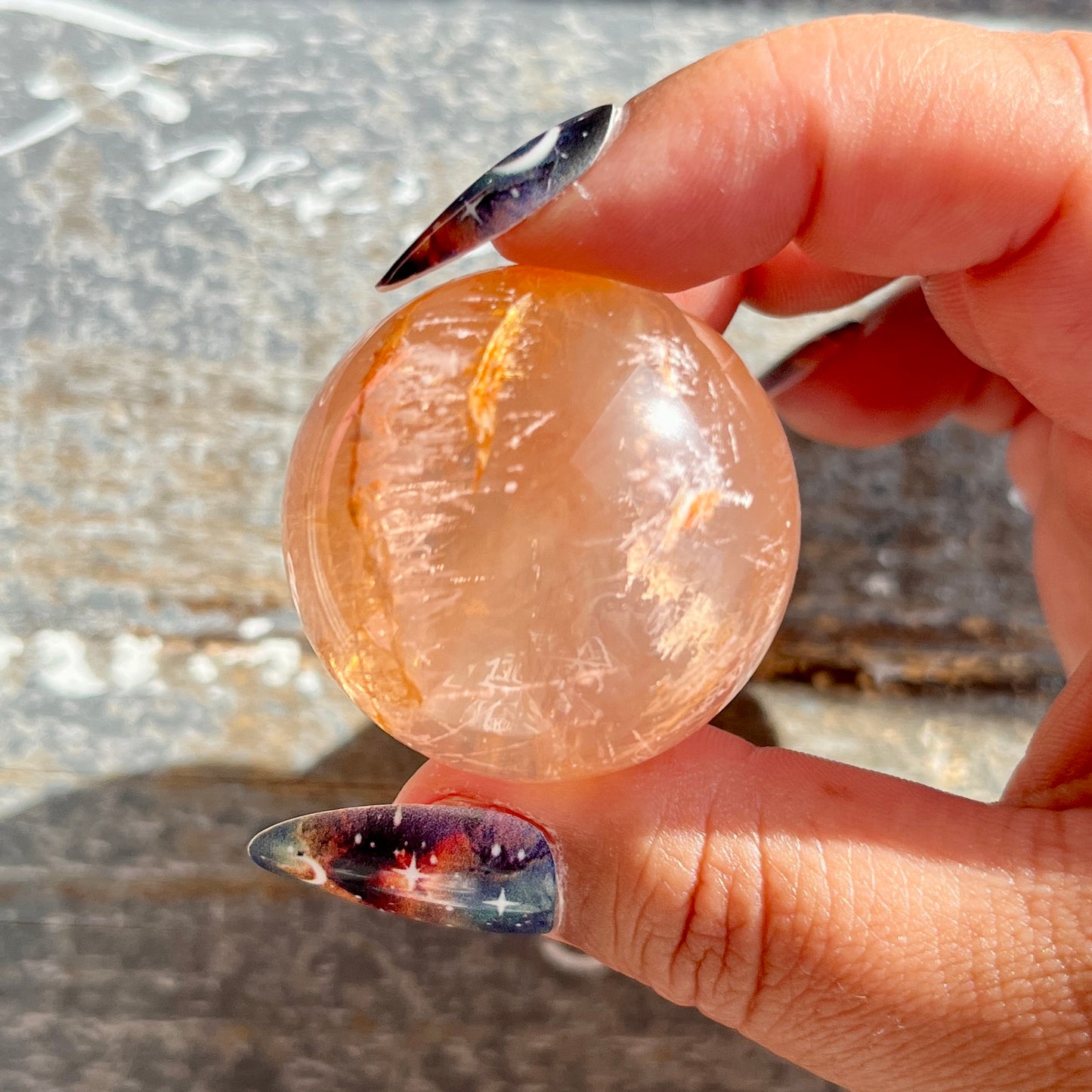 Gorgeous High Grade Rose Quartz Included (Snow Quartz) Mini Sphere from Brazil | Opt L