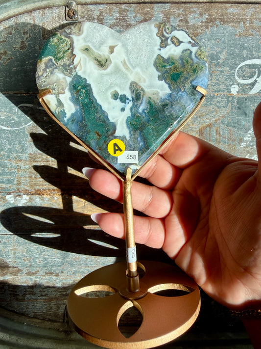 Gorgeous Moss Agate Heart | Opt A