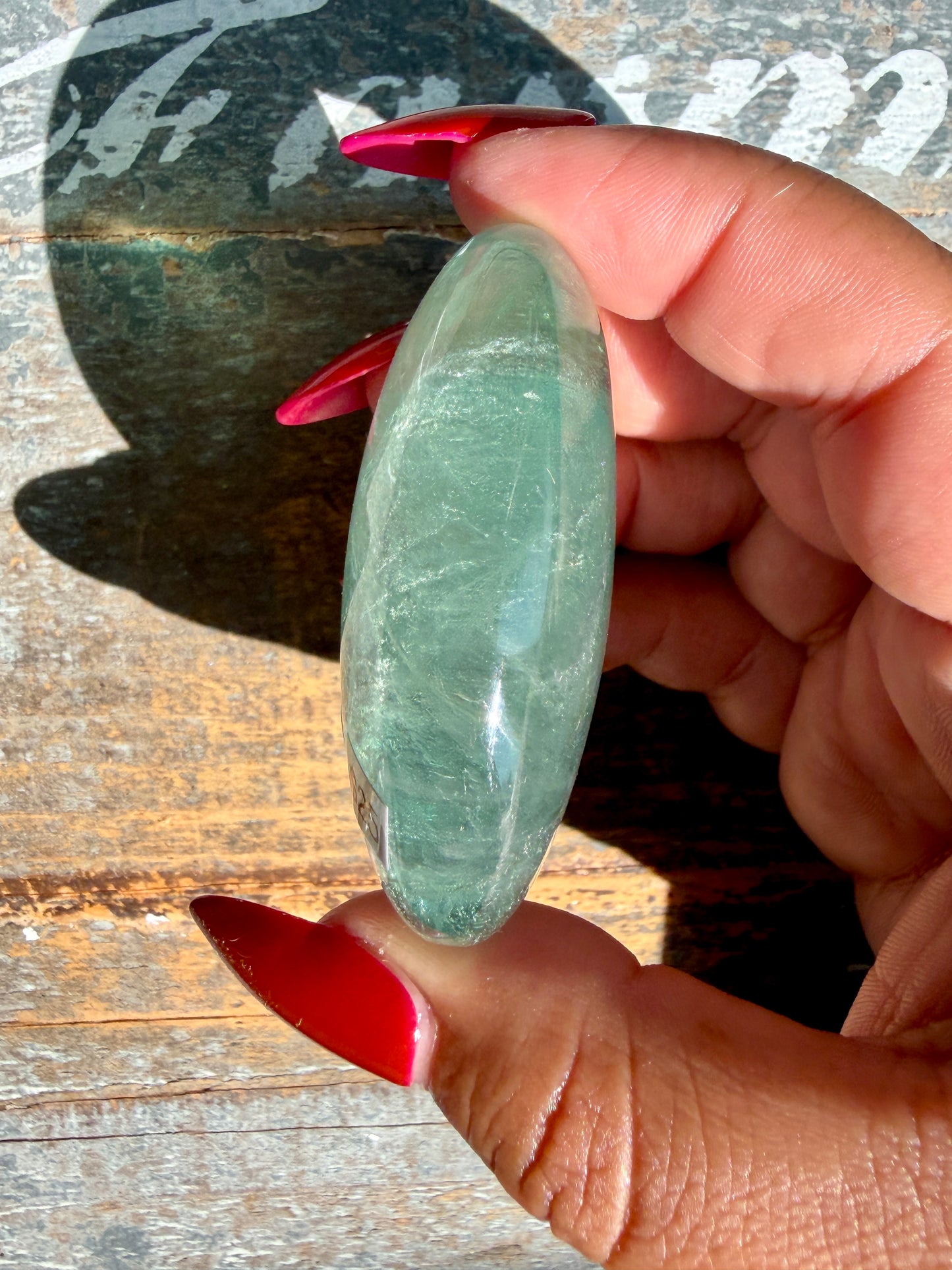 Gorgeous Rainbow Fluorite Palm Stone | Opt S