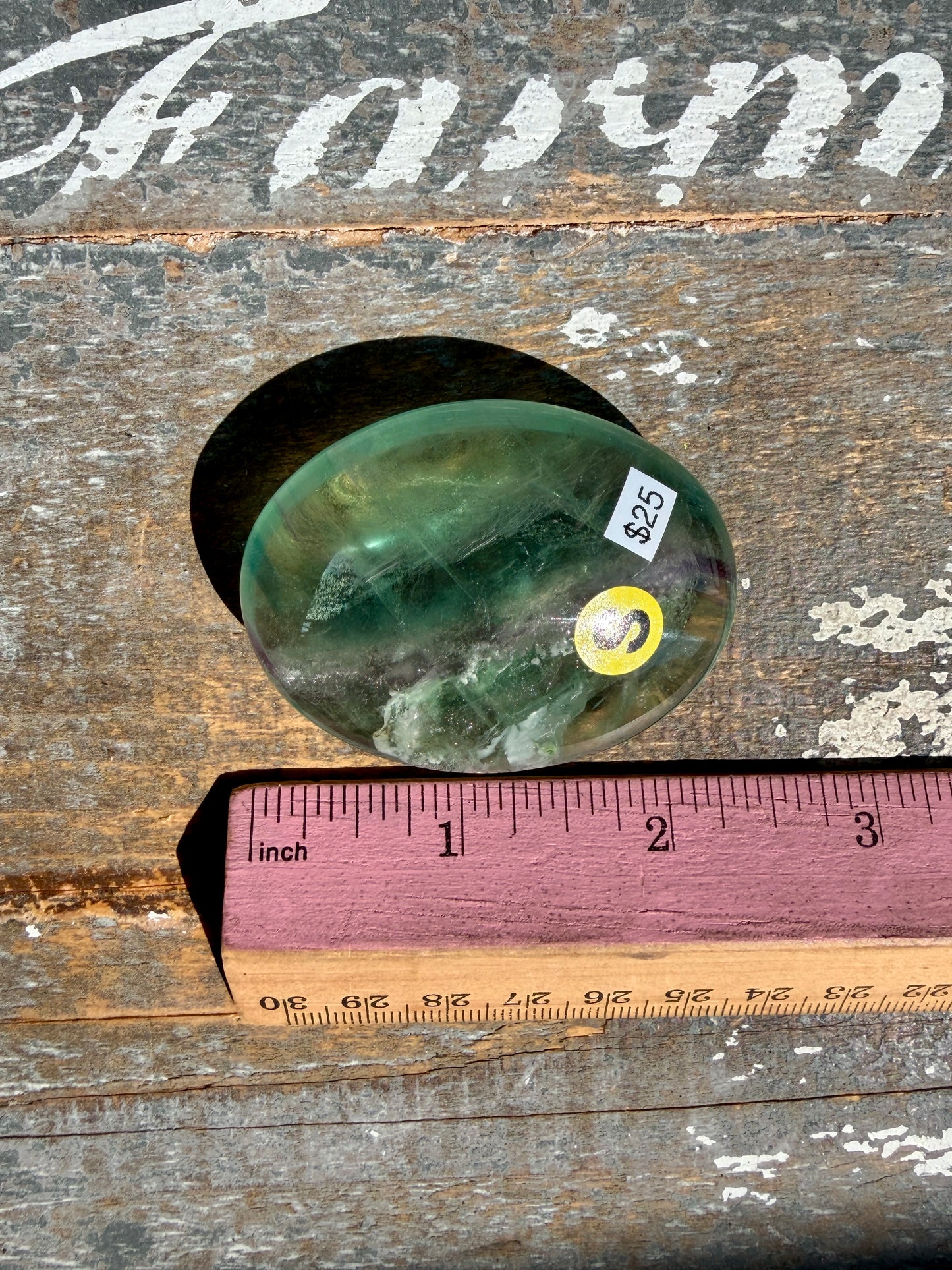 Gorgeous Rainbow Fluorite Palm Stone | Opt S