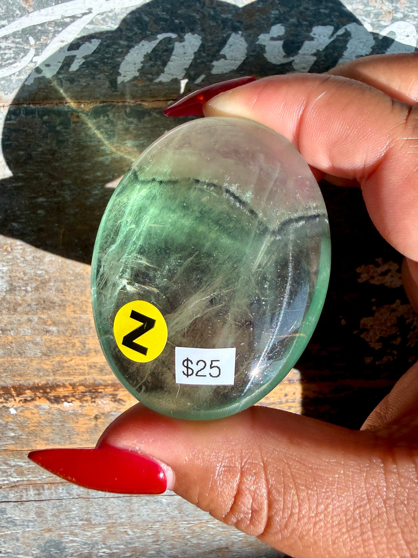 Gorgeous Rainbow Fluorite Palm Stone | Opt Z