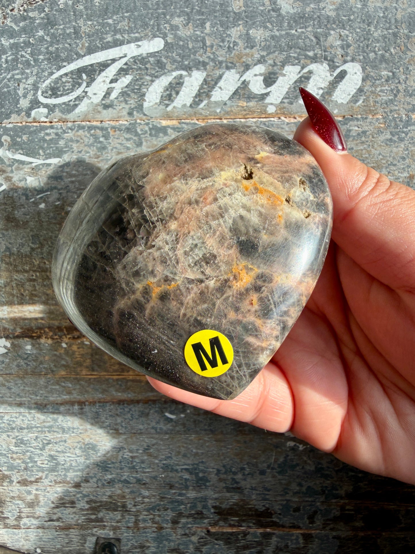 Gorgeous Black Moonstone Heart from Madagascar | Opt M