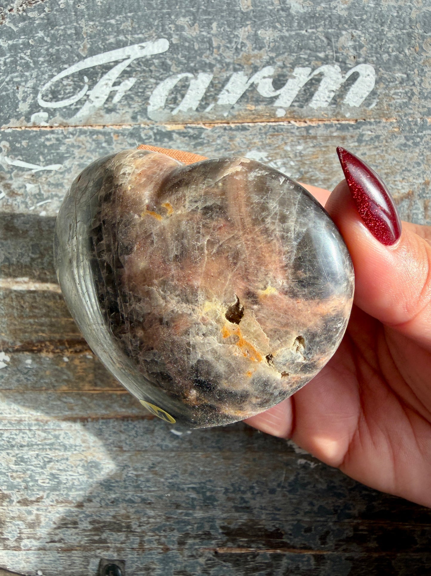 Gorgeous Black Moonstone Heart from Madagascar | Opt M