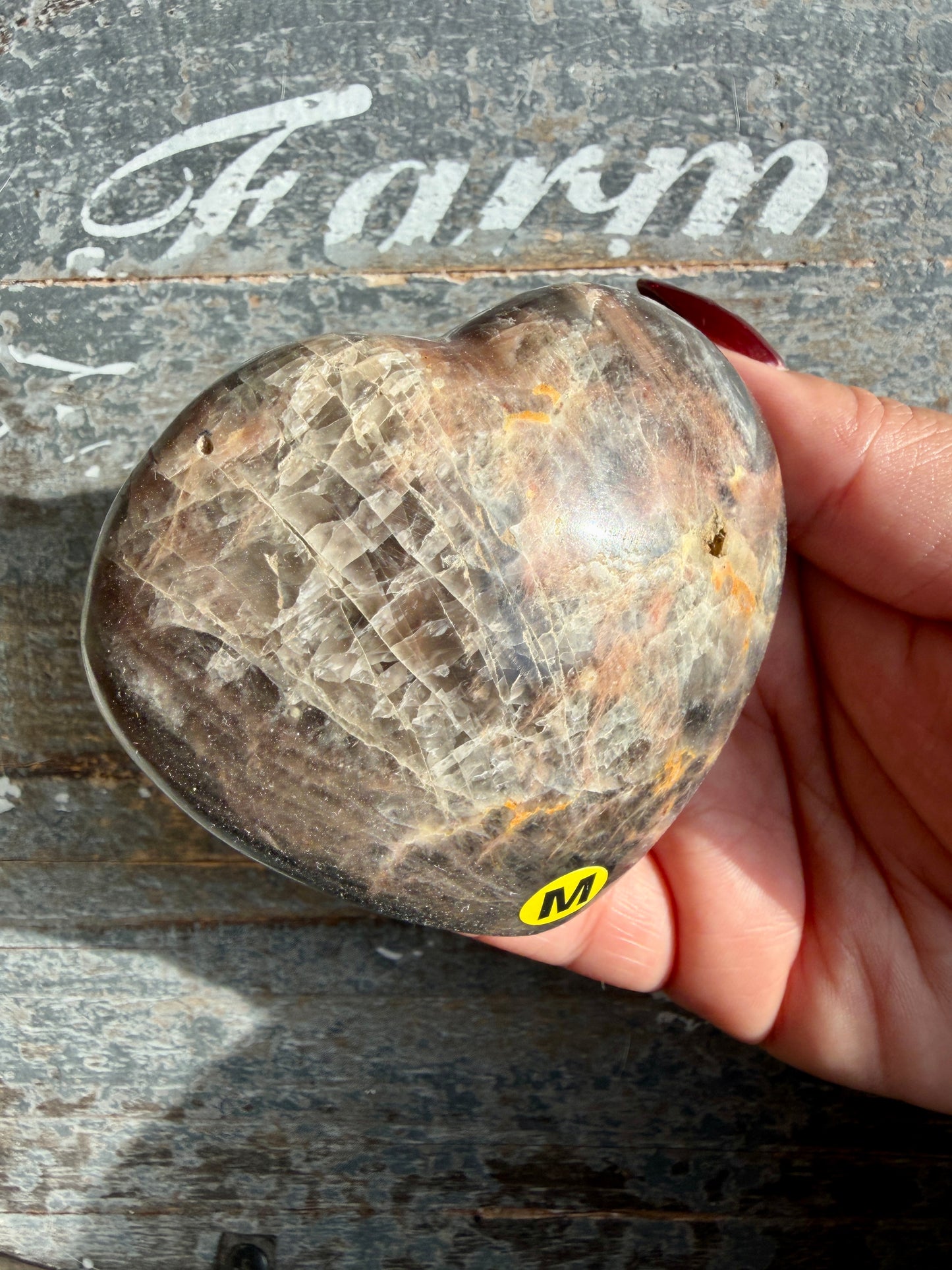 Gorgeous Black Moonstone Heart from Madagascar | Opt M