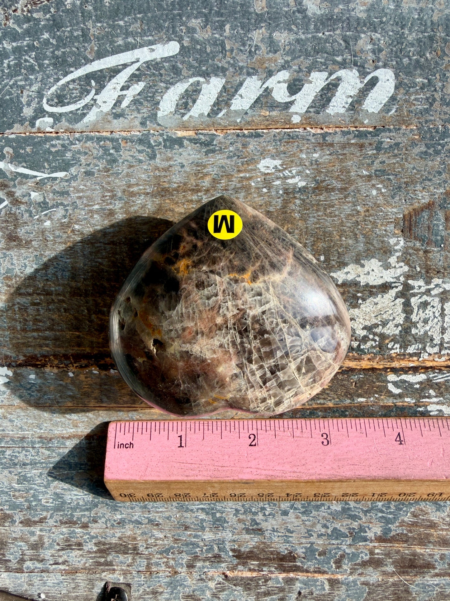 Gorgeous Black Moonstone Heart from Madagascar | Opt M