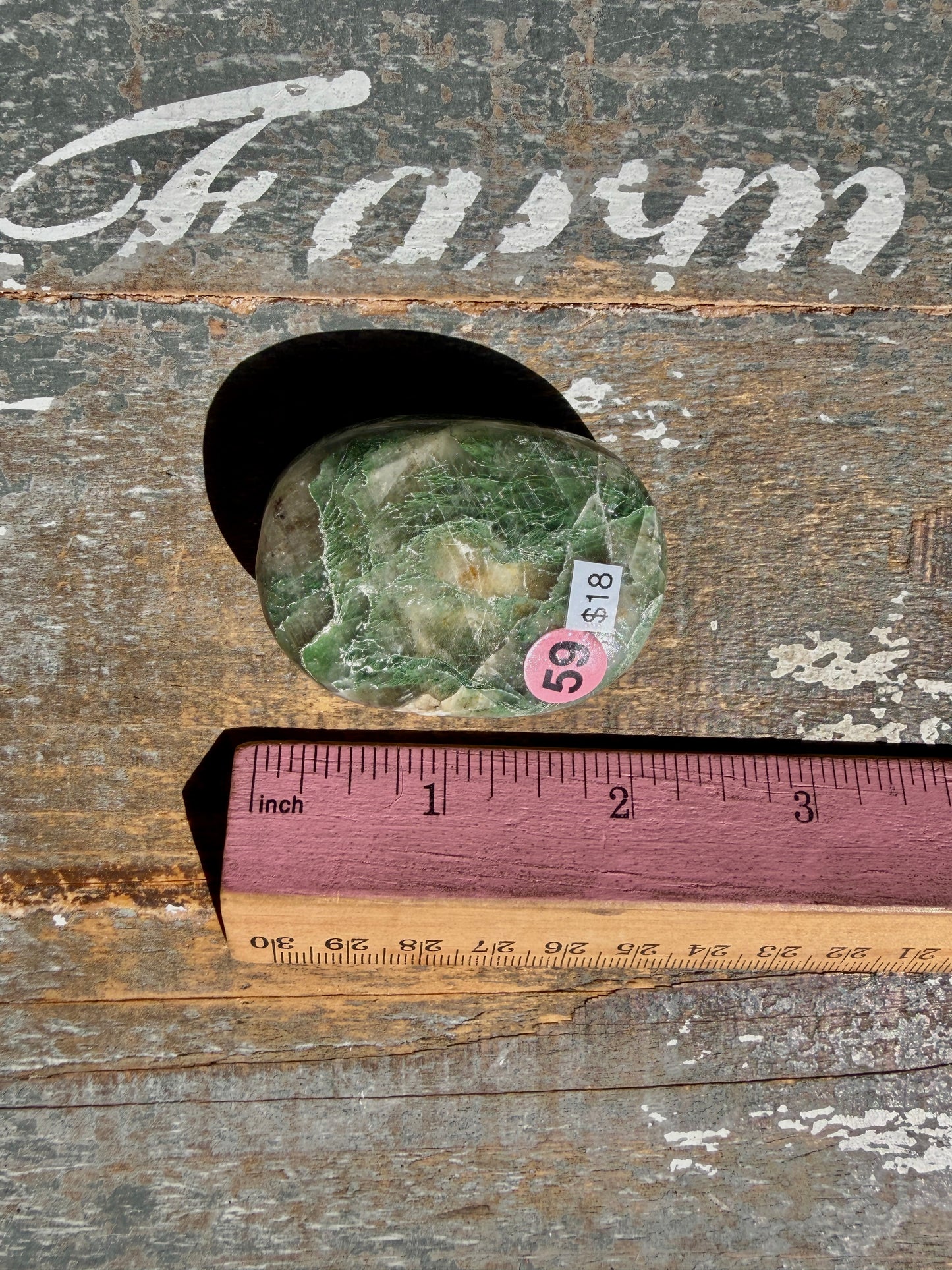 Gorgeous Optical Calcite + Moss Agate Combo Mineral Palm Stone | India | Opt 59