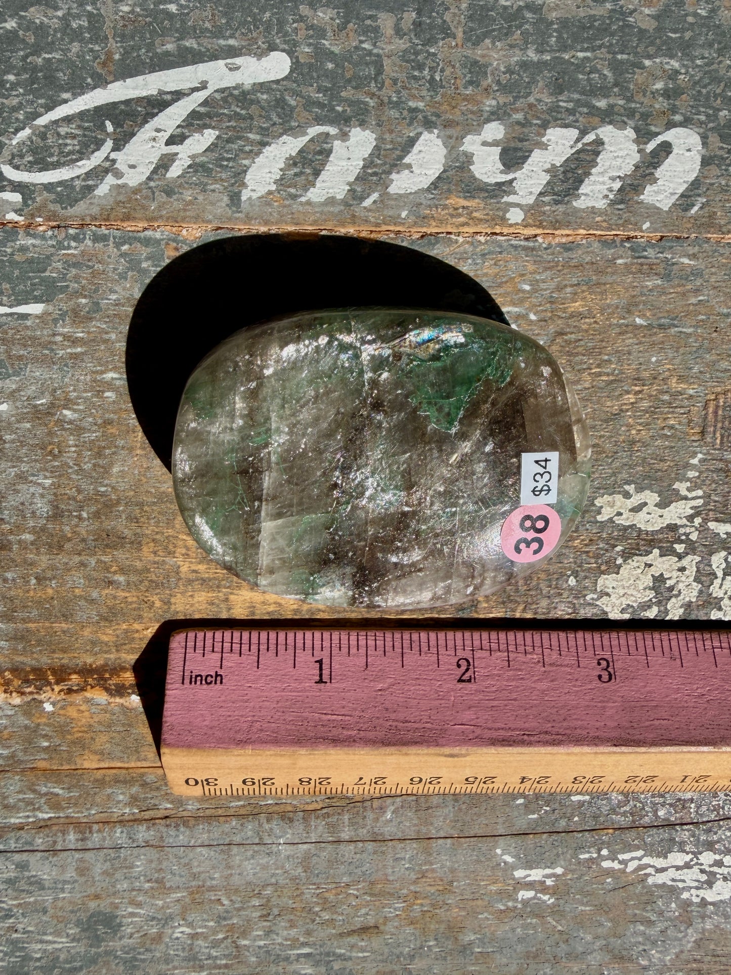 Gorgeous Optical Calcite + Moss Agate Combo Mineral Palm Stone | India | Opt 38