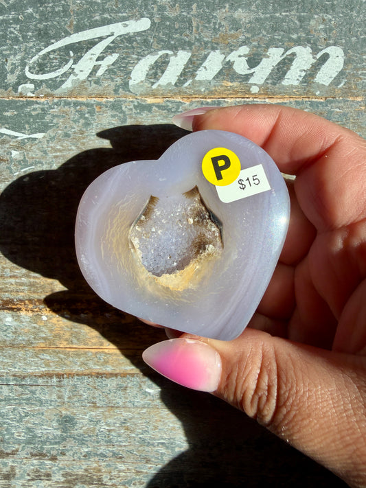 Druzy Agate Heart | Opt P