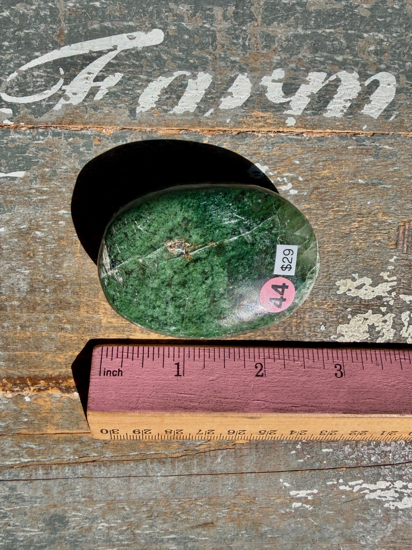 Gorgeous Optical Calcite + Moss Agate Combo Mineral Palm Stone | India | Opt 44