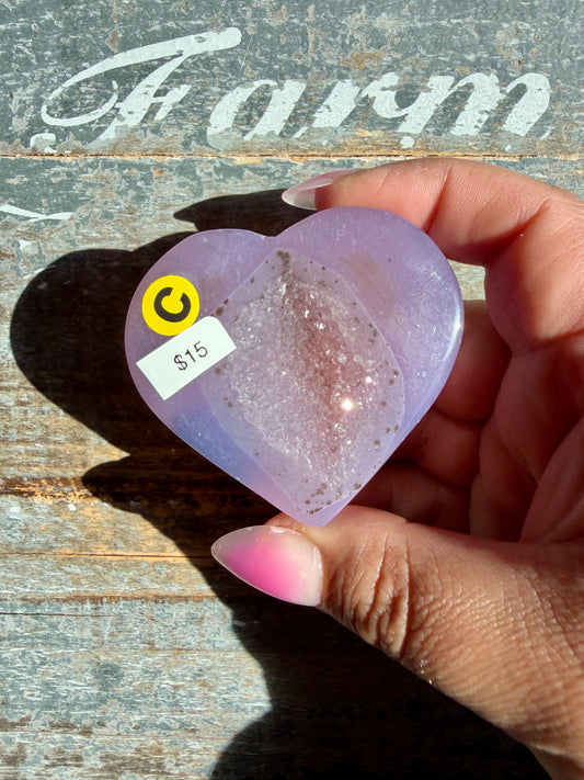 Druzy Agate Heart | Opt C