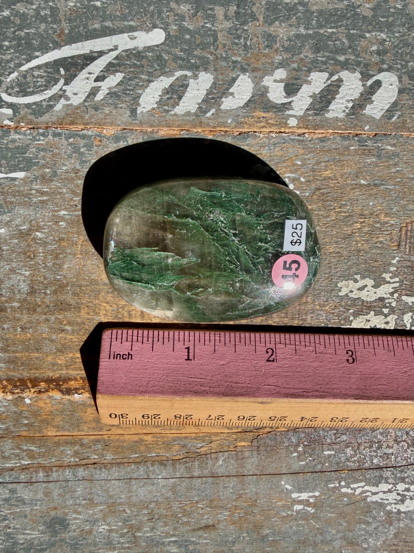 Gorgeous Optical Calcite + Moss Agate Combo Mineral Palm Stone | India | Opt 45