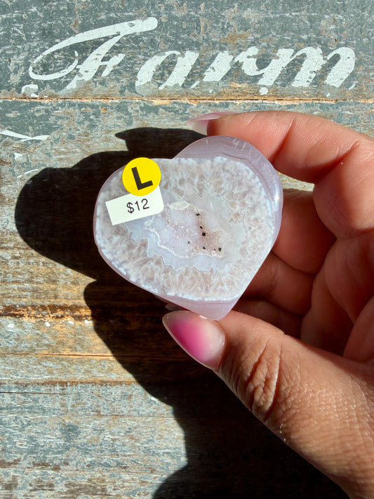 Druzy Agate Heart | Opt L