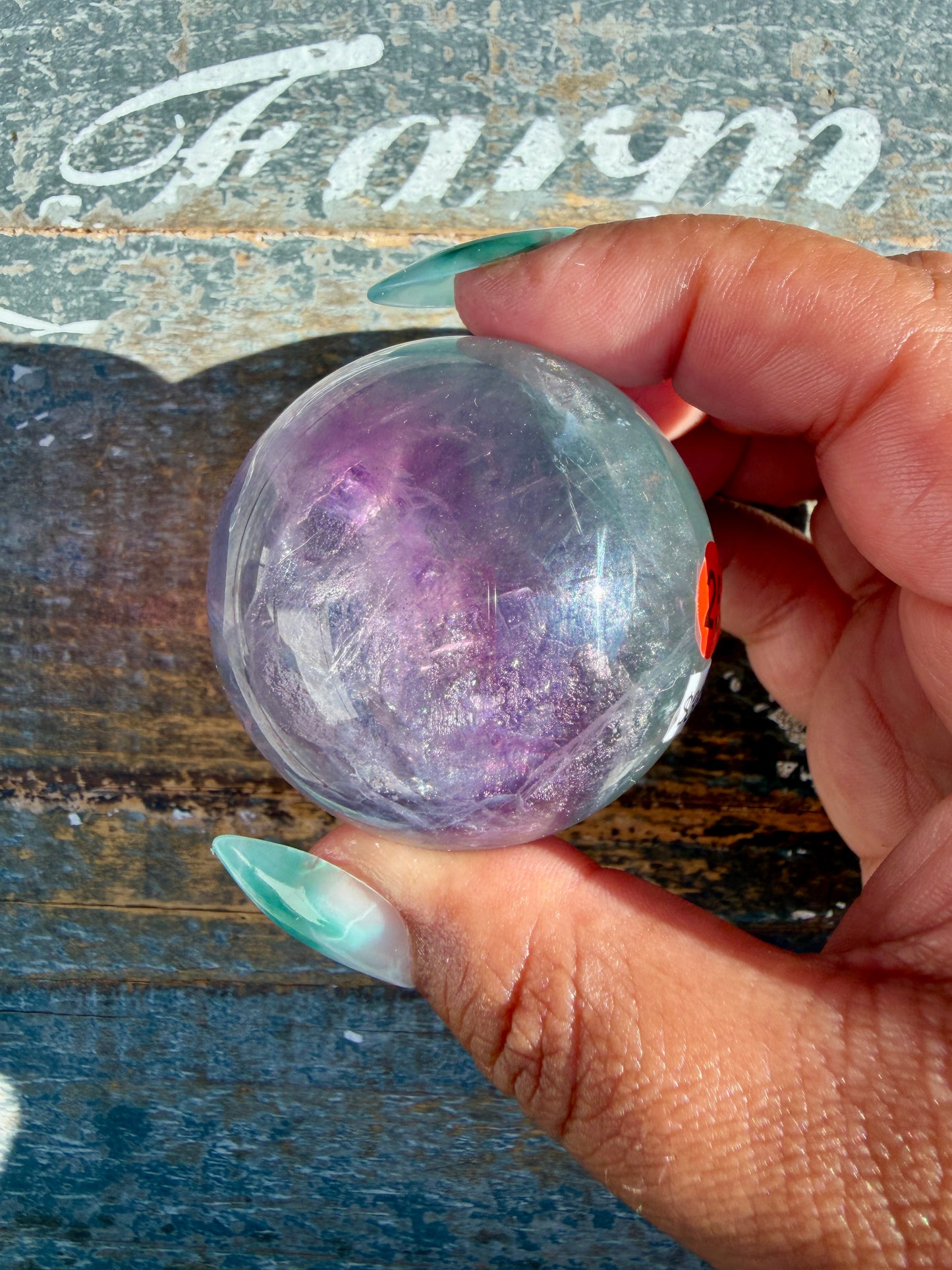 Gorgeous Stormy Water Fluorite Sphere | Opt 25