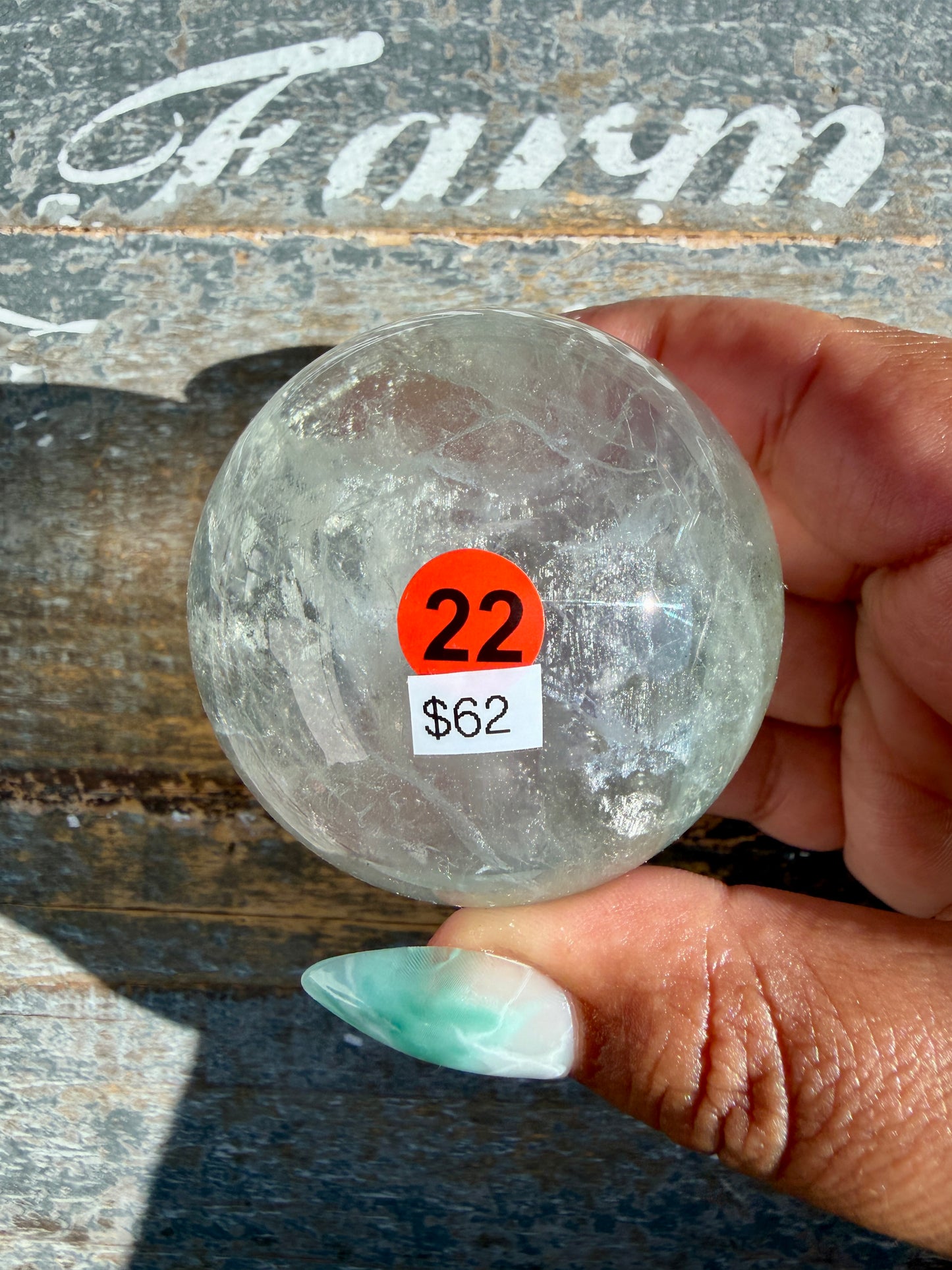 Gorgeous Stormy Water Fluorite Sphere | Opt 22