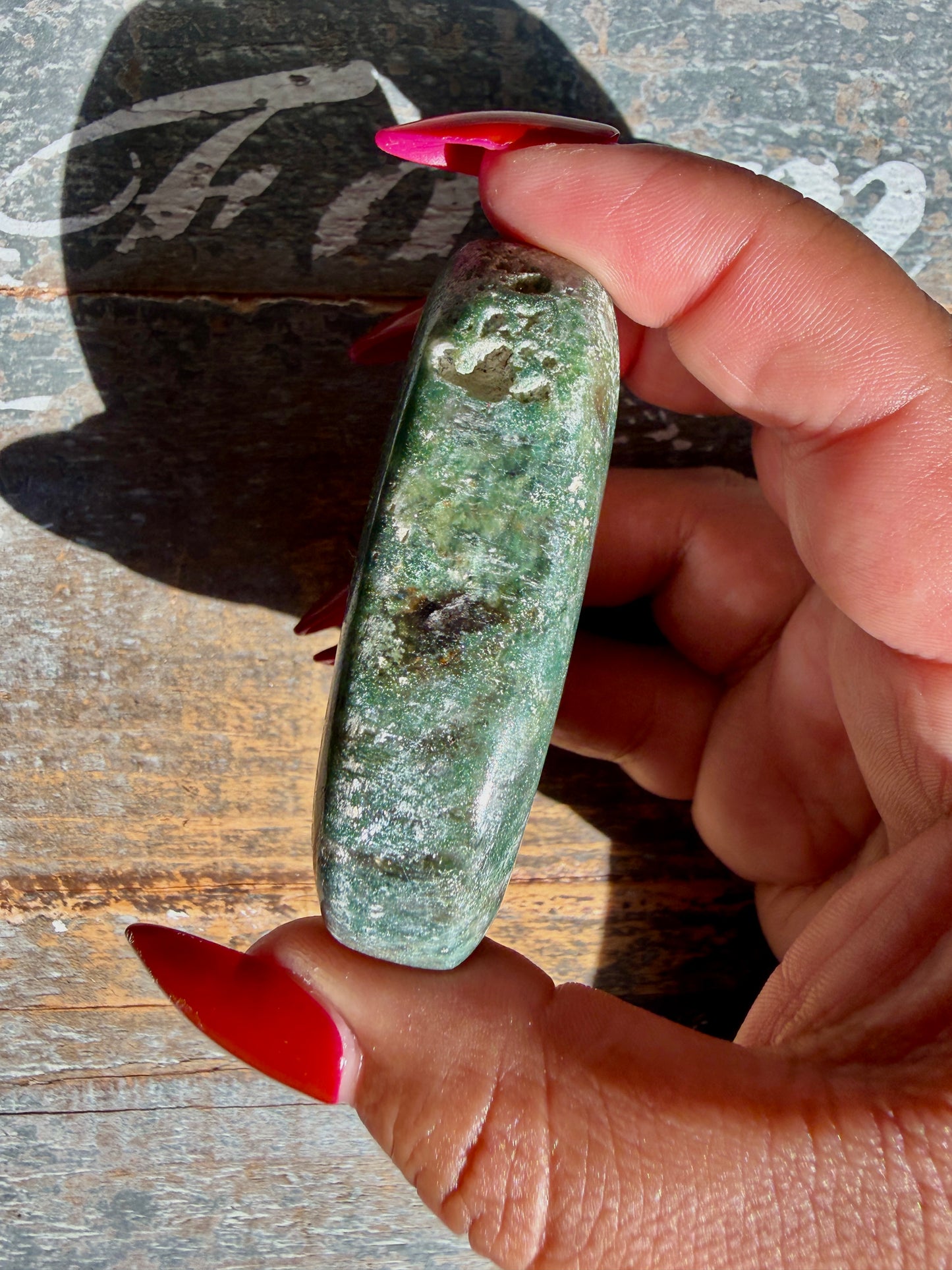 Gorgeous Optical Calcite + Moss Agate Combo Mineral Palm Stone | India | Opt 40
