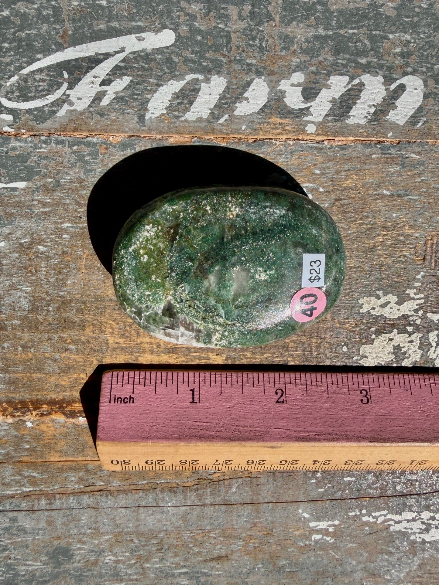Gorgeous Optical Calcite + Moss Agate Combo Mineral Palm Stone | India | Opt 40