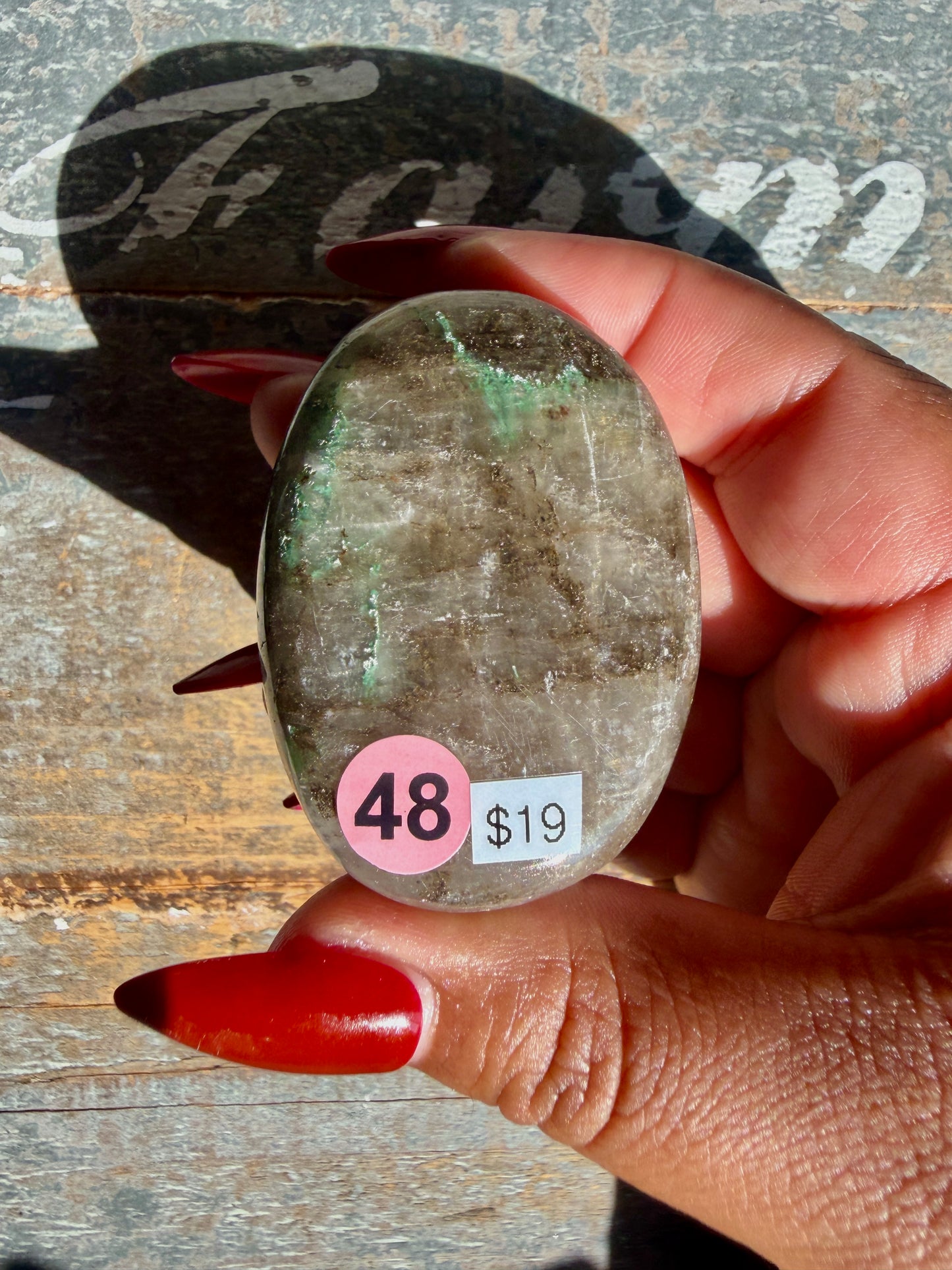 Gorgeous Optical Calcite + Moss Agate Combo Mineral Palm Stone | India | Opt 48