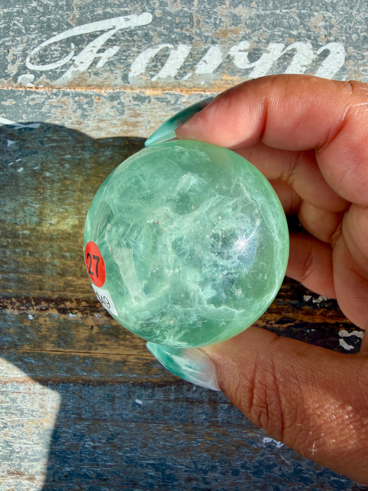 Gorgeous Stormy Water Fluorite Sphere | Opt 27