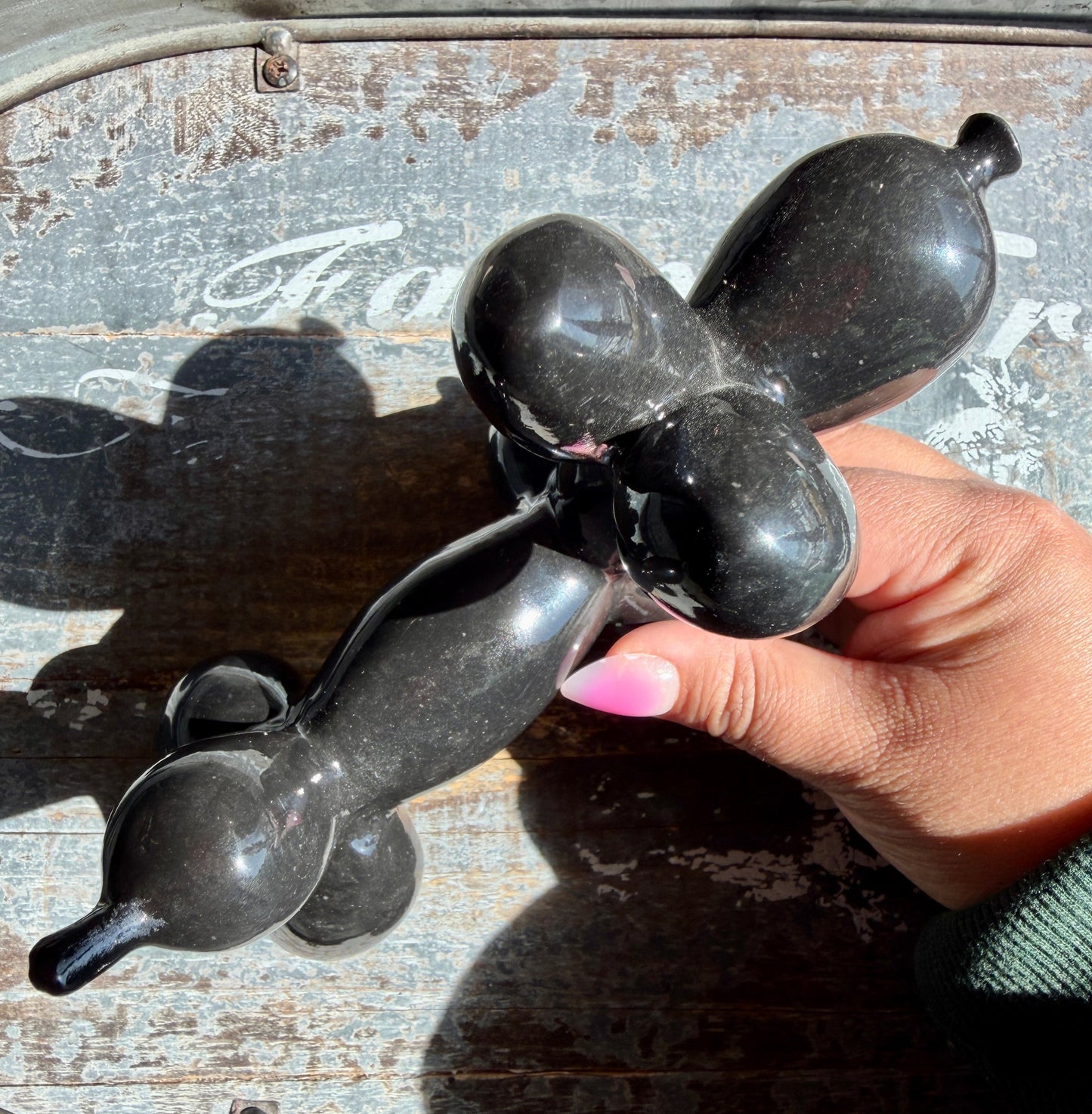 Black Marble Balloon Dog | Opt 2
