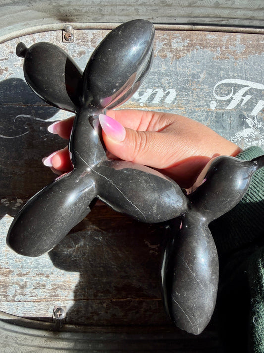 Black Marble Balloon Dog | Opt 2