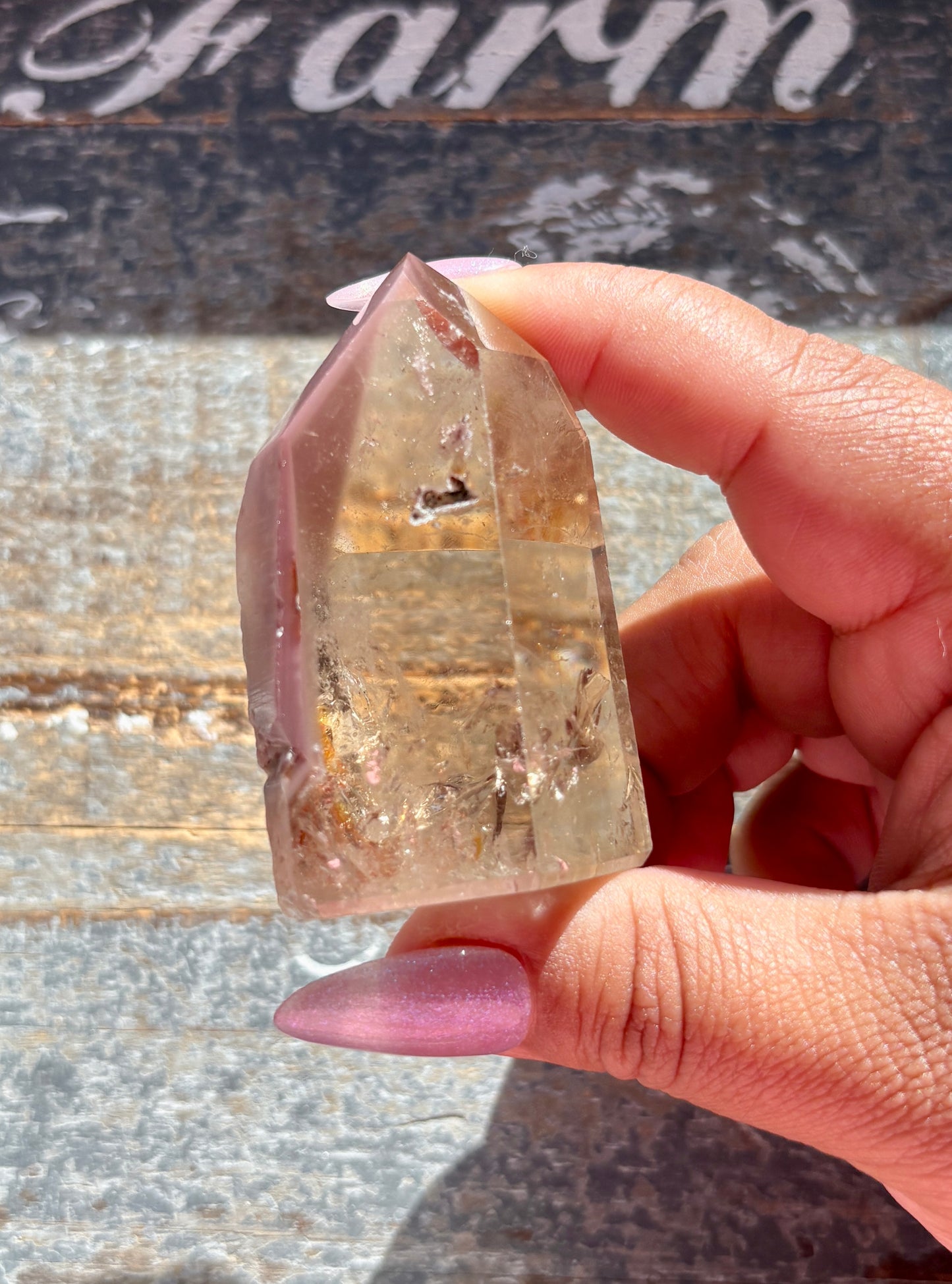 Gorgeous Pink Lithium Citrine Tower from Brazil *RARE FIND*