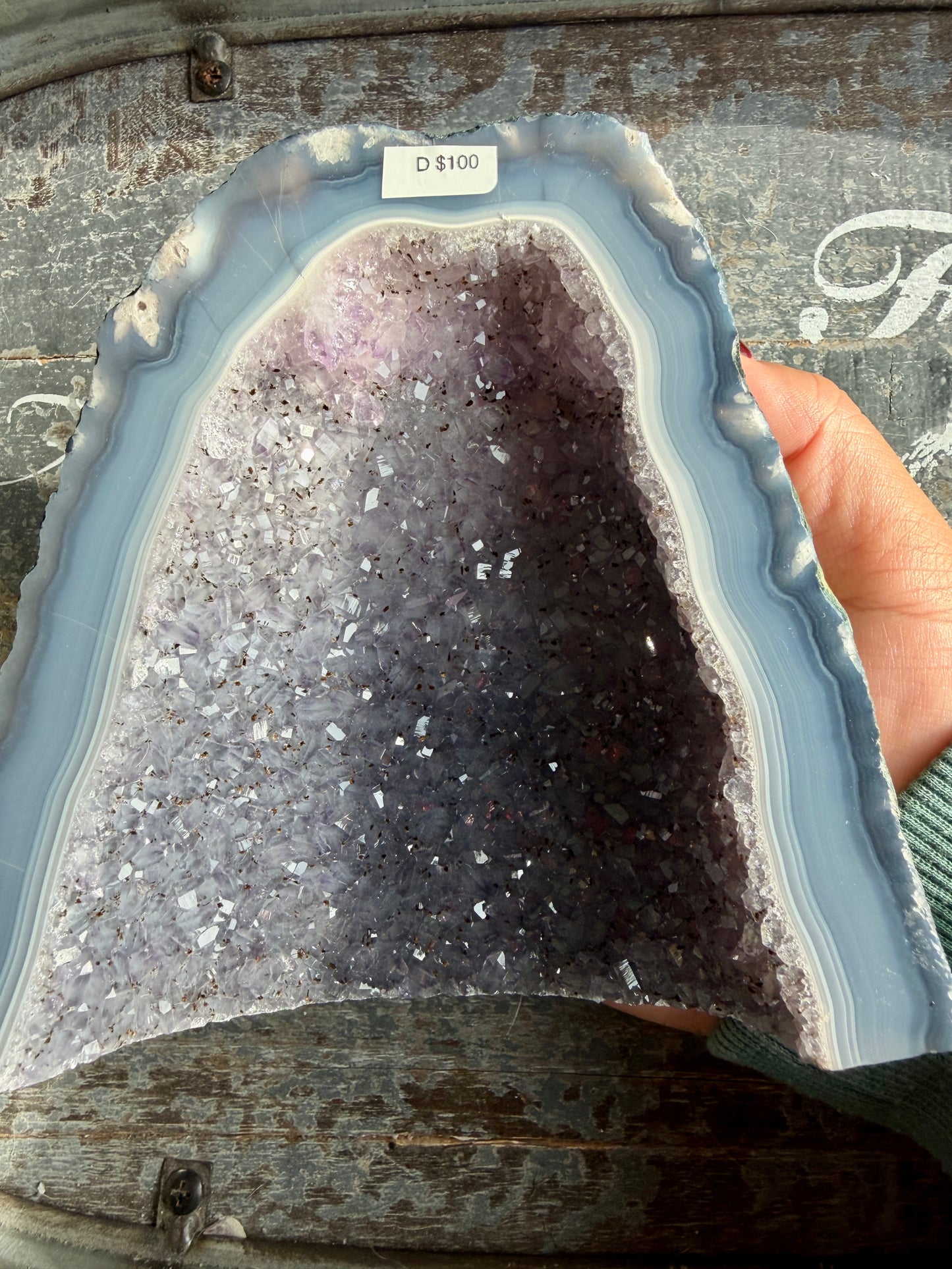 Gorgeous Amethyst Cathedral with Blue Lace Banding from Brazil