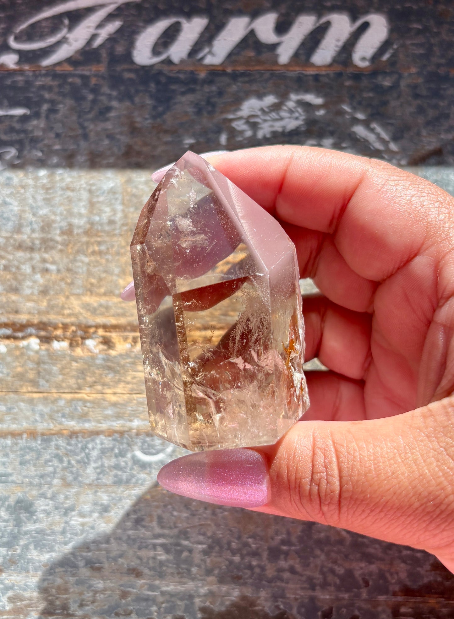 Gorgeous Pink Lithium Citrine Tower from Brazil *RARE FIND*