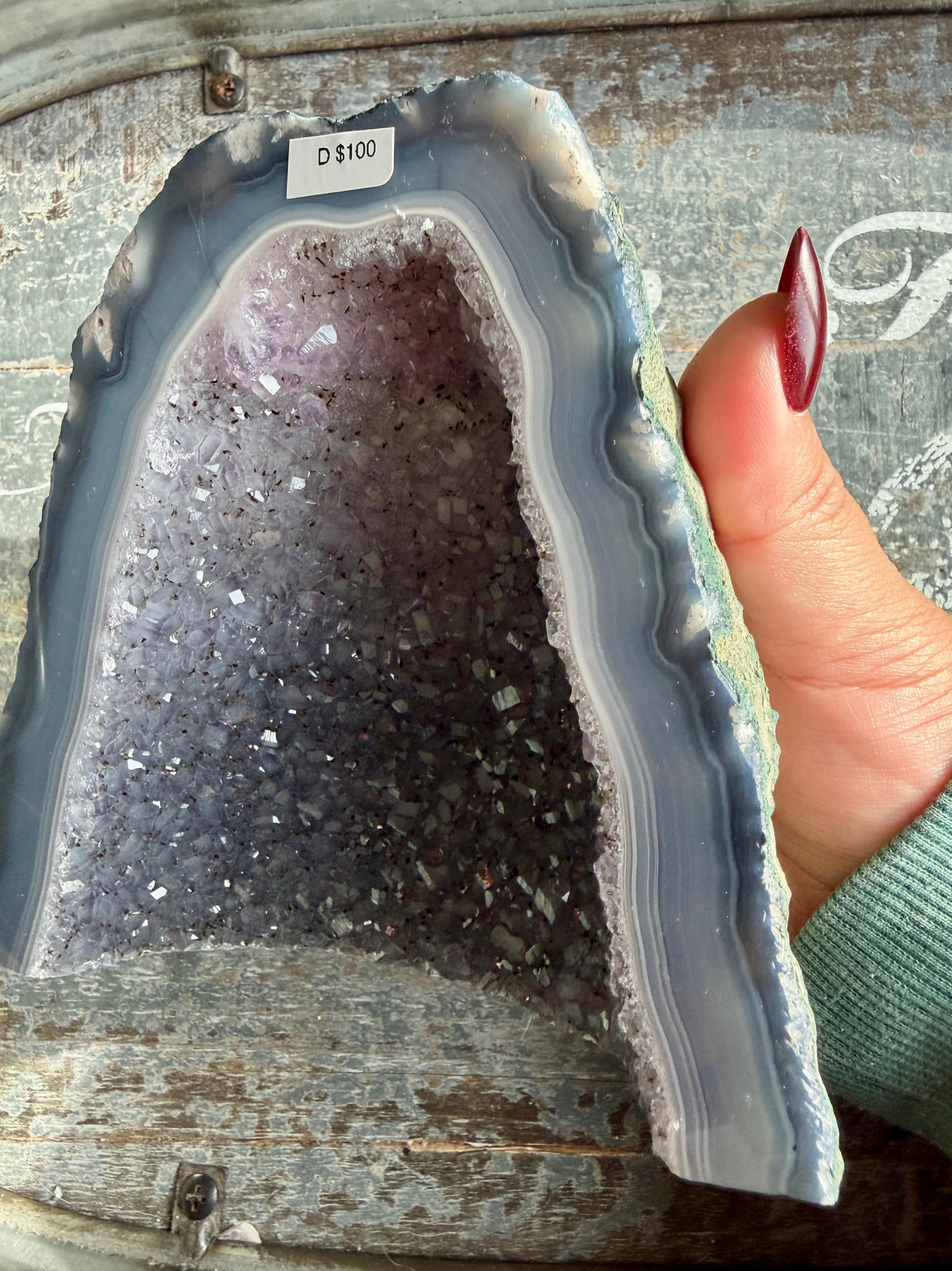 Gorgeous Amethyst Cathedral with Blue Lace Banding from Brazil