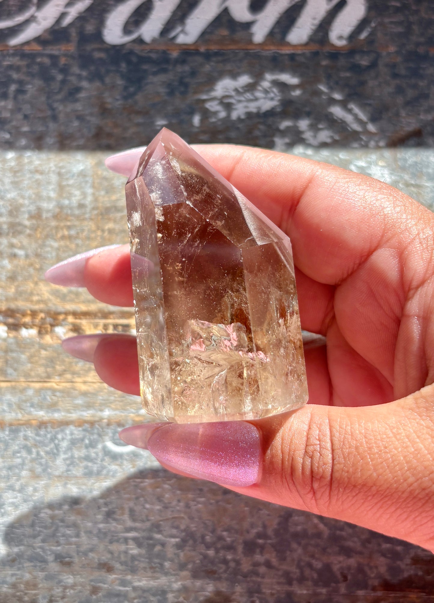 Gorgeous Pink Lithium Citrine Tower from Brazil *RARE FIND*