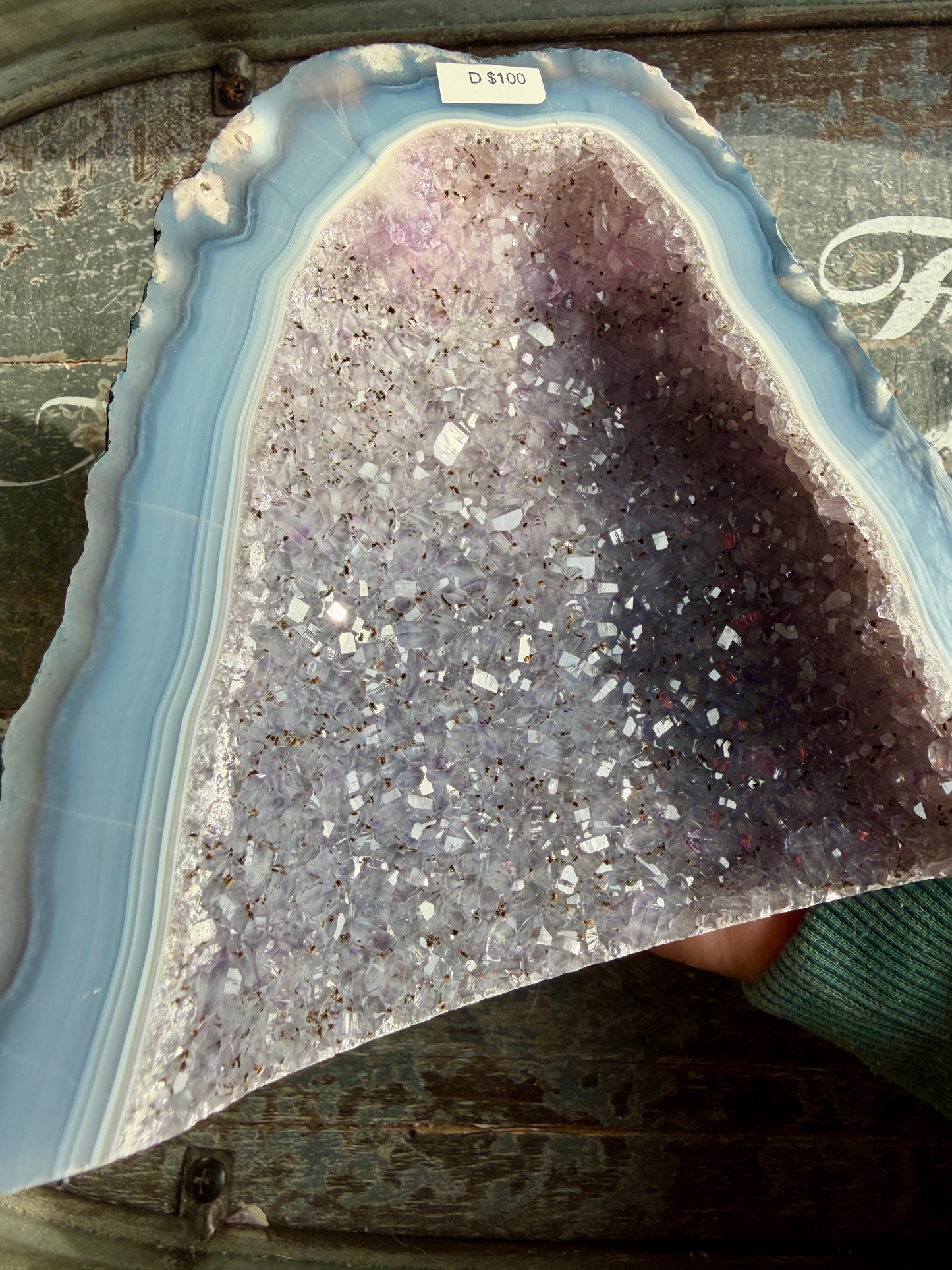 Gorgeous Amethyst Cathedral with Blue Lace Banding from Brazil