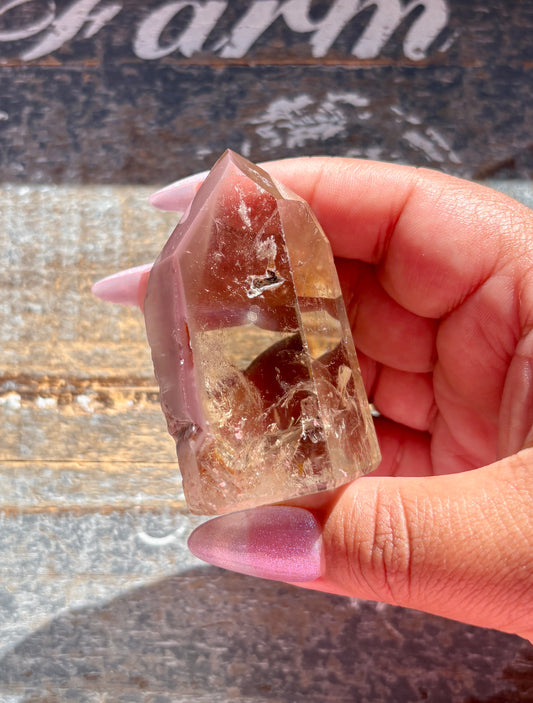 Gorgeous Pink Lithium Citrine Tower from Brazil *RARE FIND*