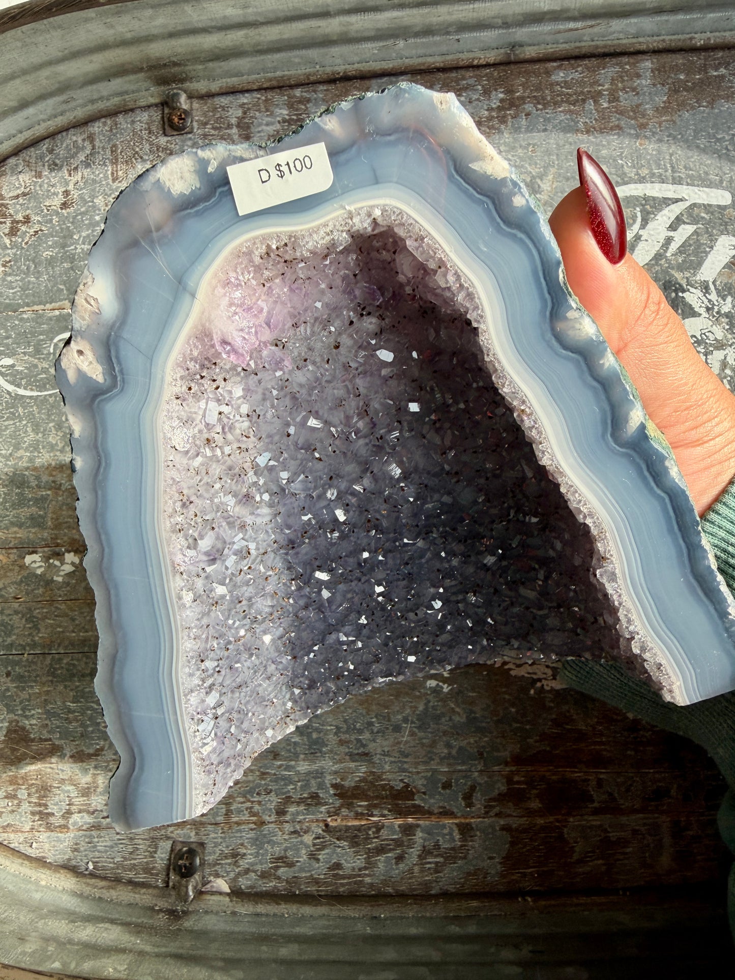 Gorgeous Amethyst Cathedral with Blue Lace Banding from Brazil