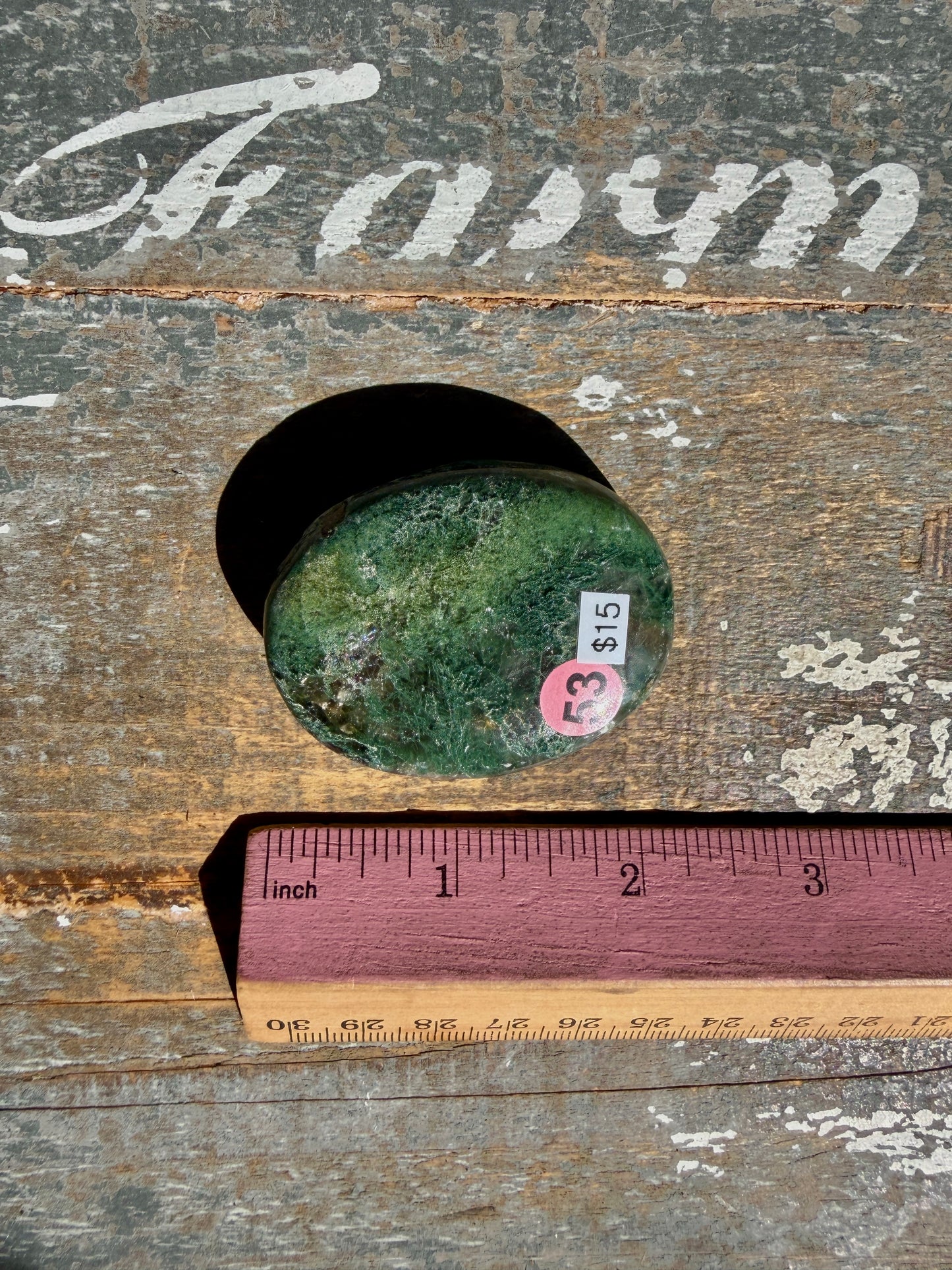 Gorgeous Optical Calcite + Moss Agate Combo Mineral Palm Stone | India | Opt 53