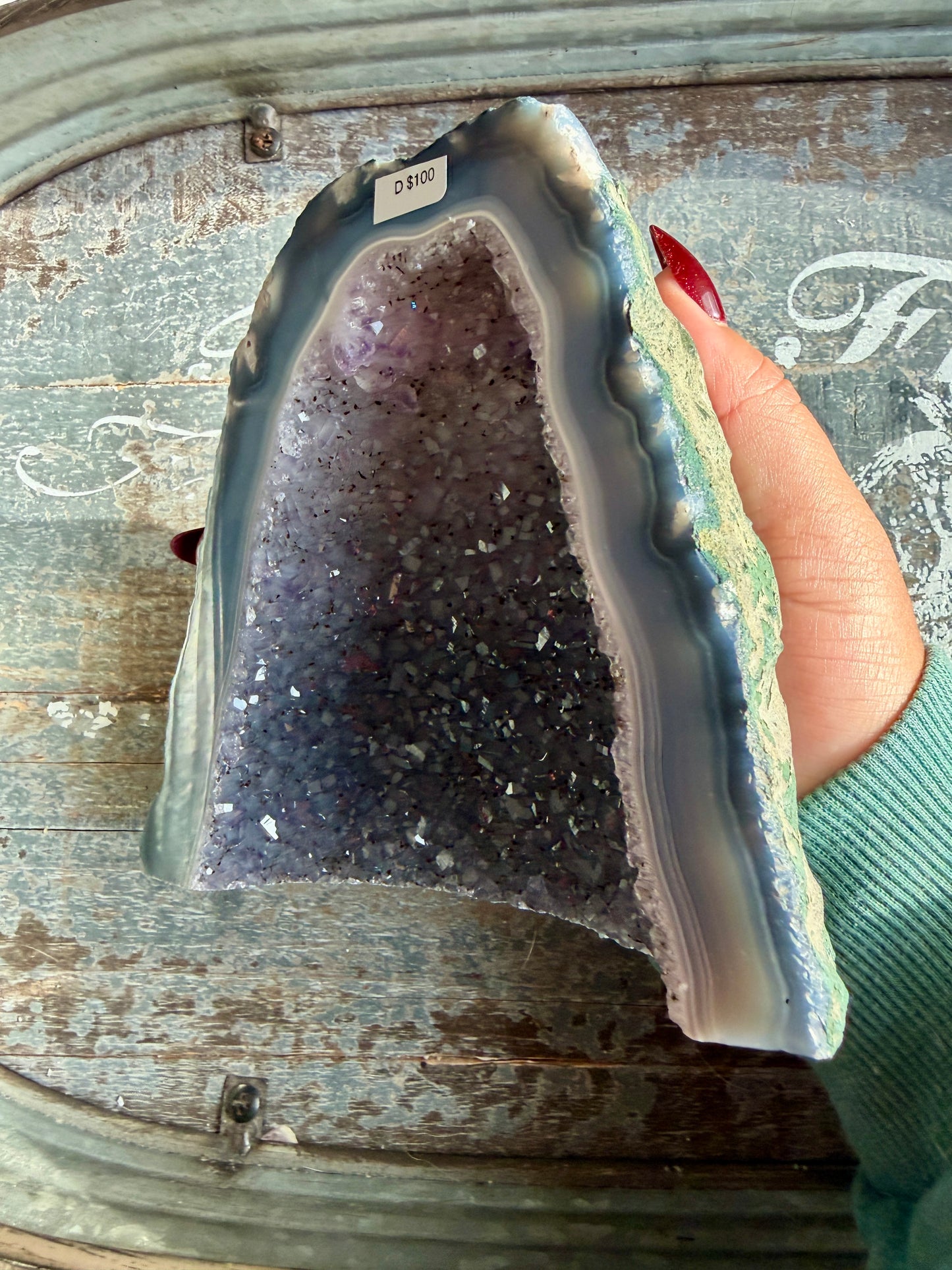 Gorgeous Amethyst Cathedral with Blue Lace Banding from Brazil