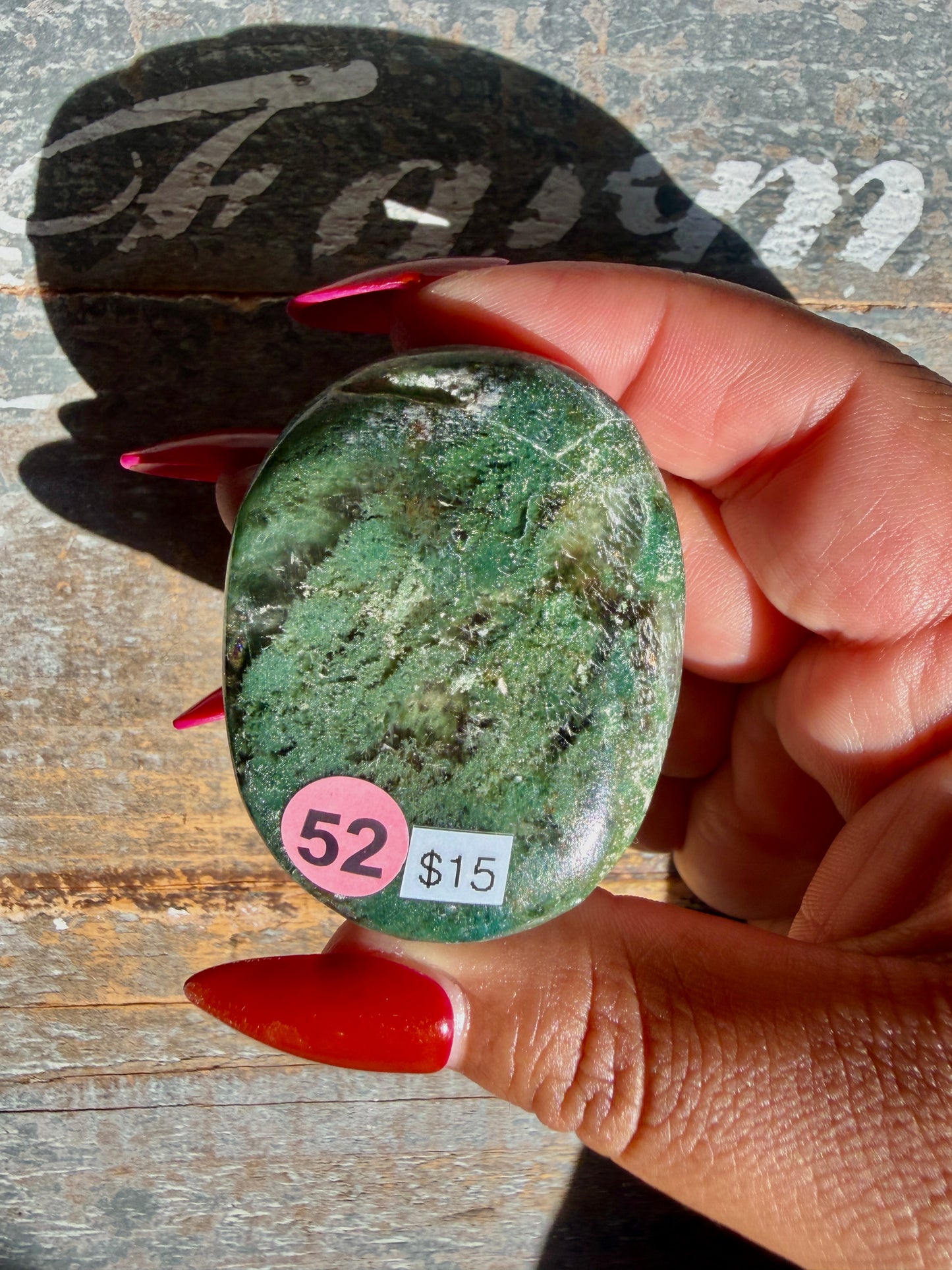Gorgeous Optical Calcite + Moss Agate Combo Mineral Palm Stone | India | Opt 52
