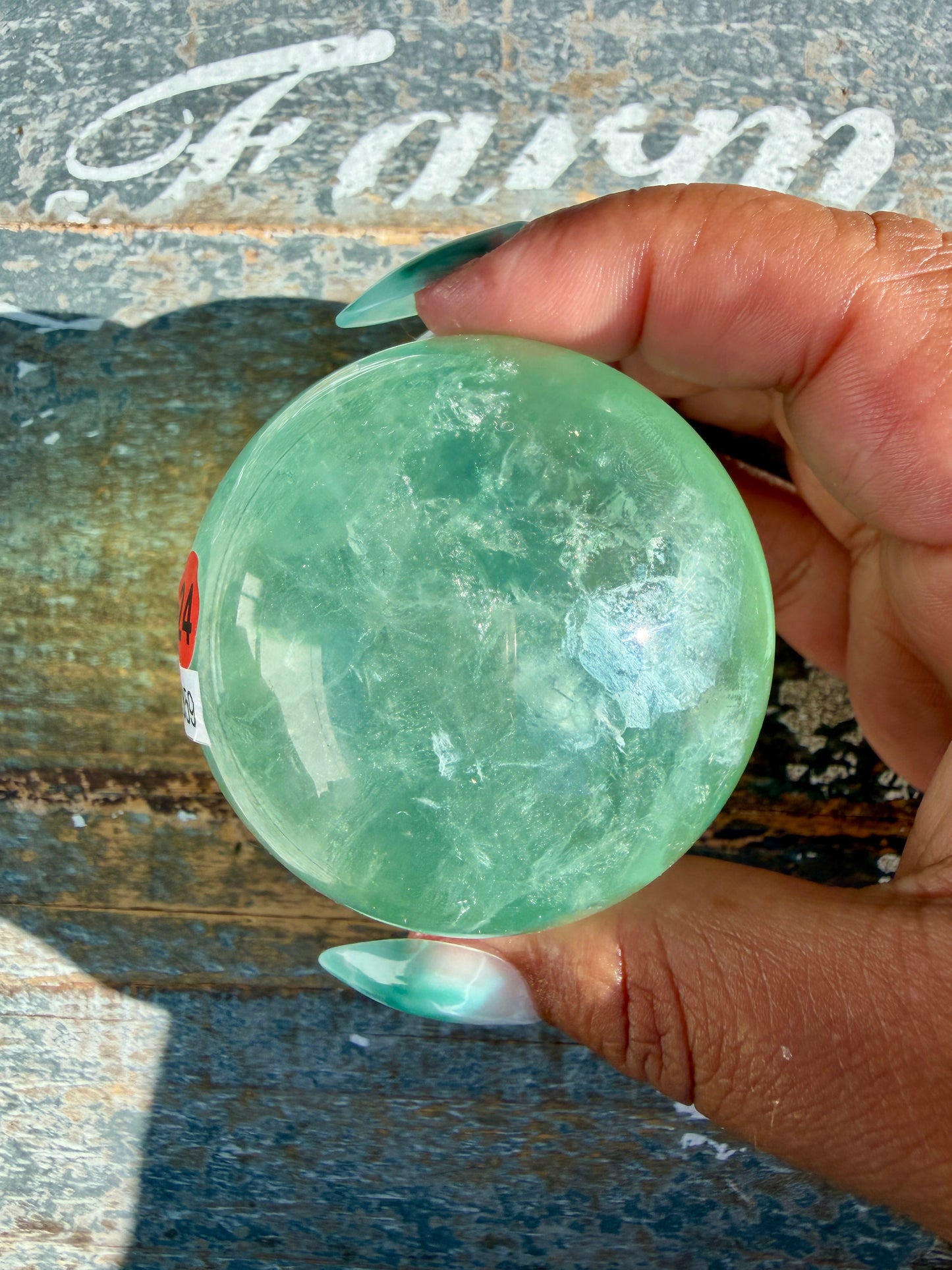 Gorgeous Stormy Water Fluorite Sphere | Opt 24