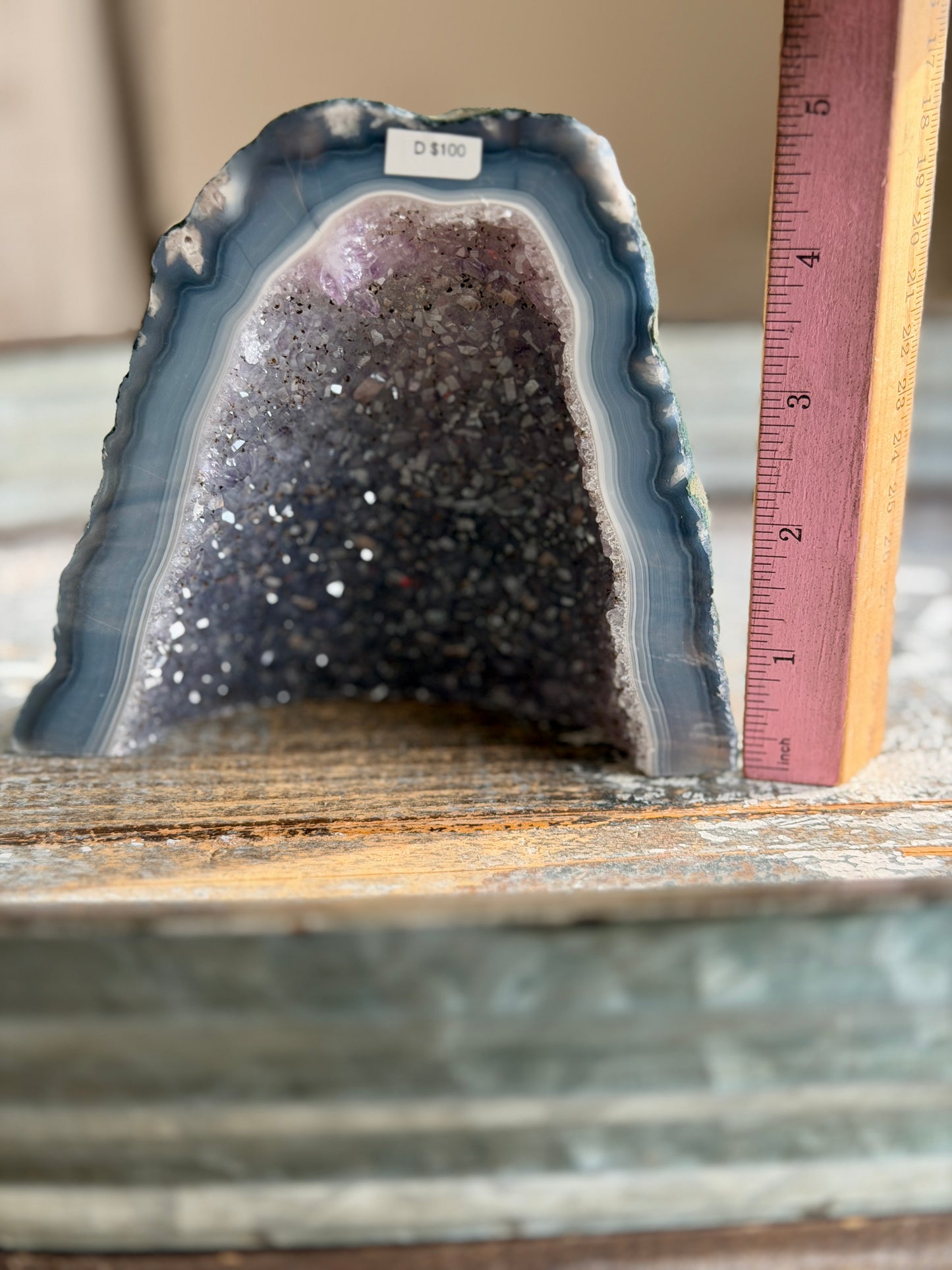 Gorgeous Amethyst Cathedral with Blue Lace Banding from Brazil