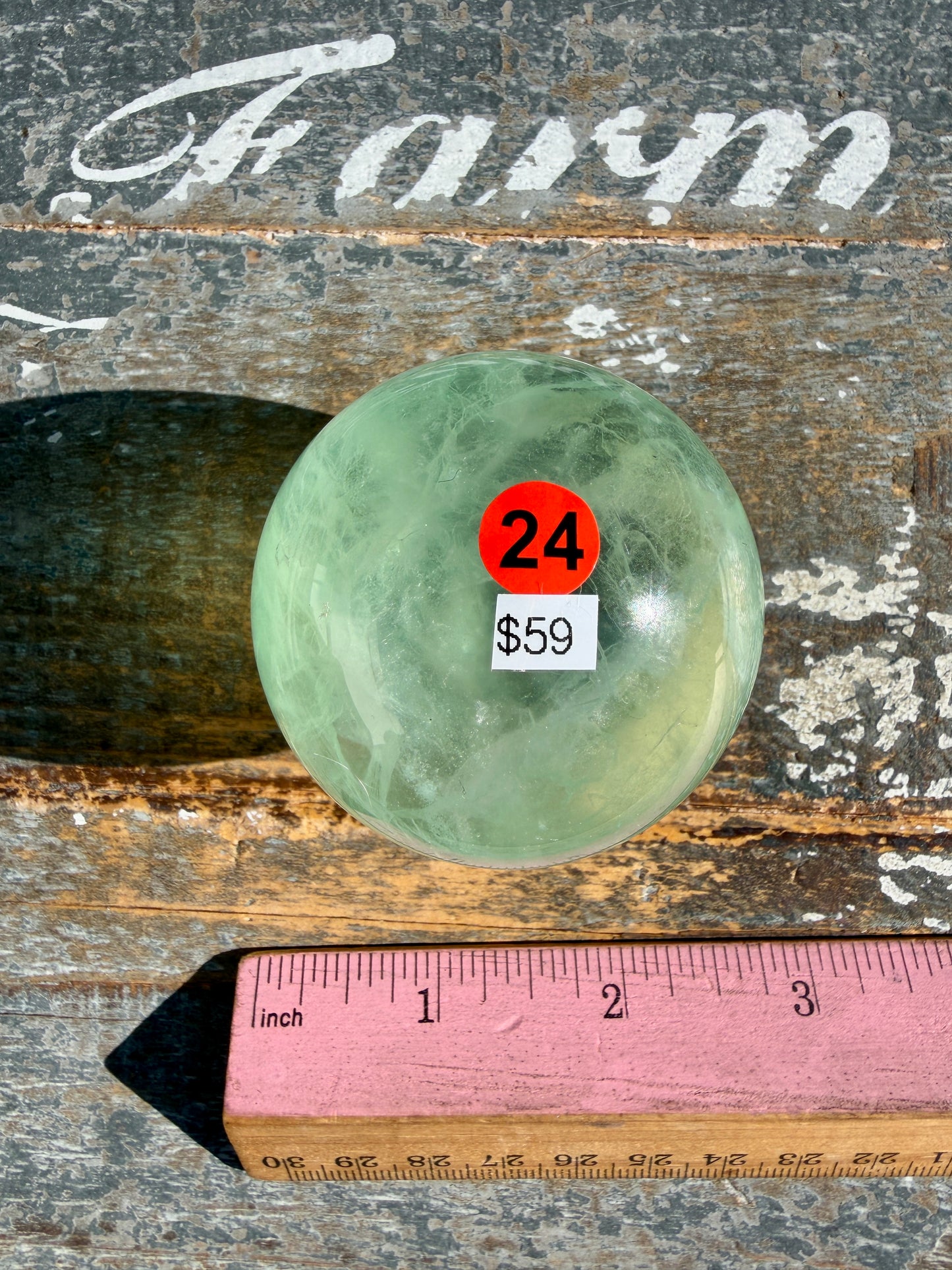 Gorgeous Stormy Water Fluorite Sphere | Opt 24