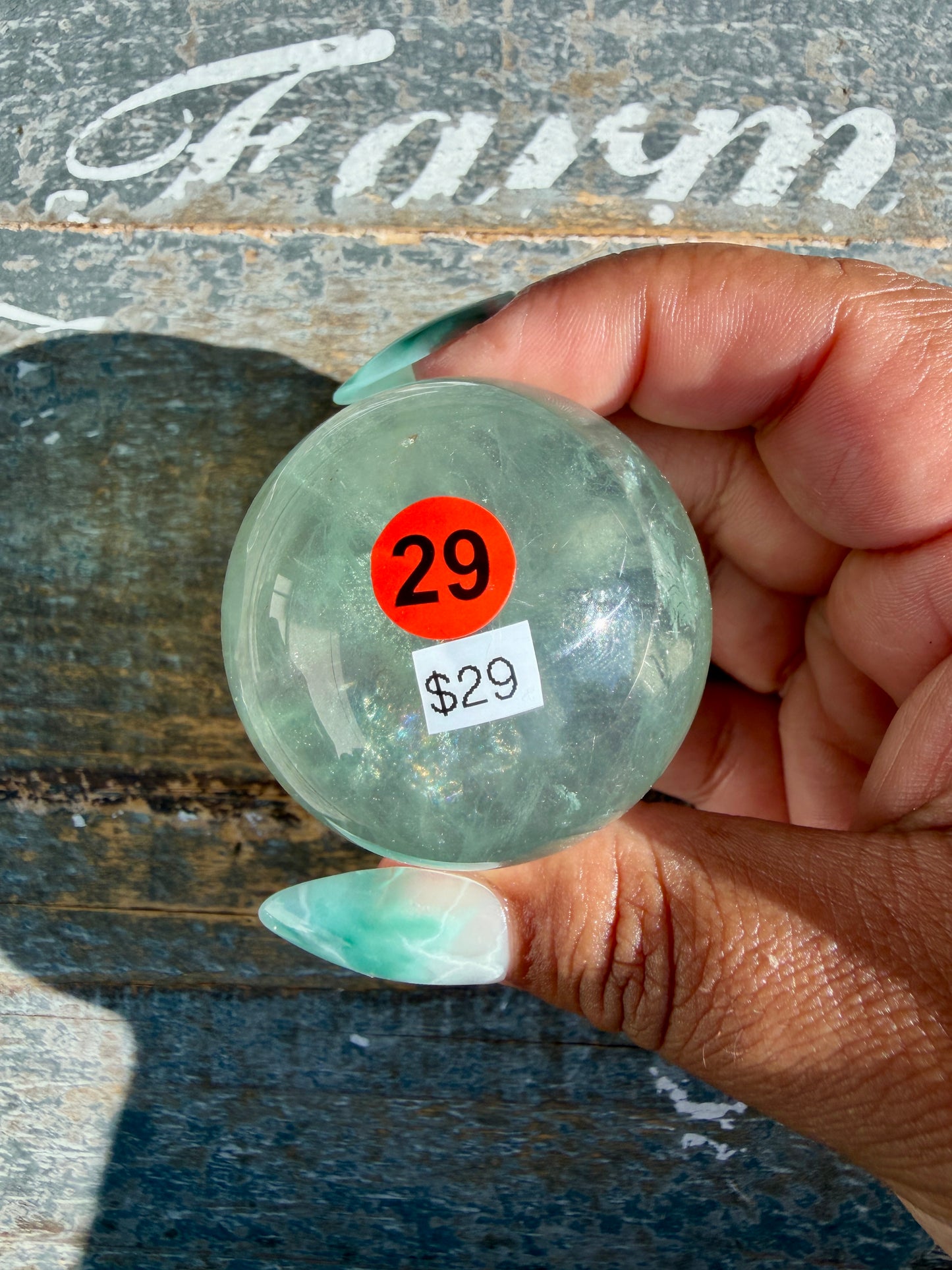 Gorgeous Stormy Water Fluorite Sphere | Opt 29