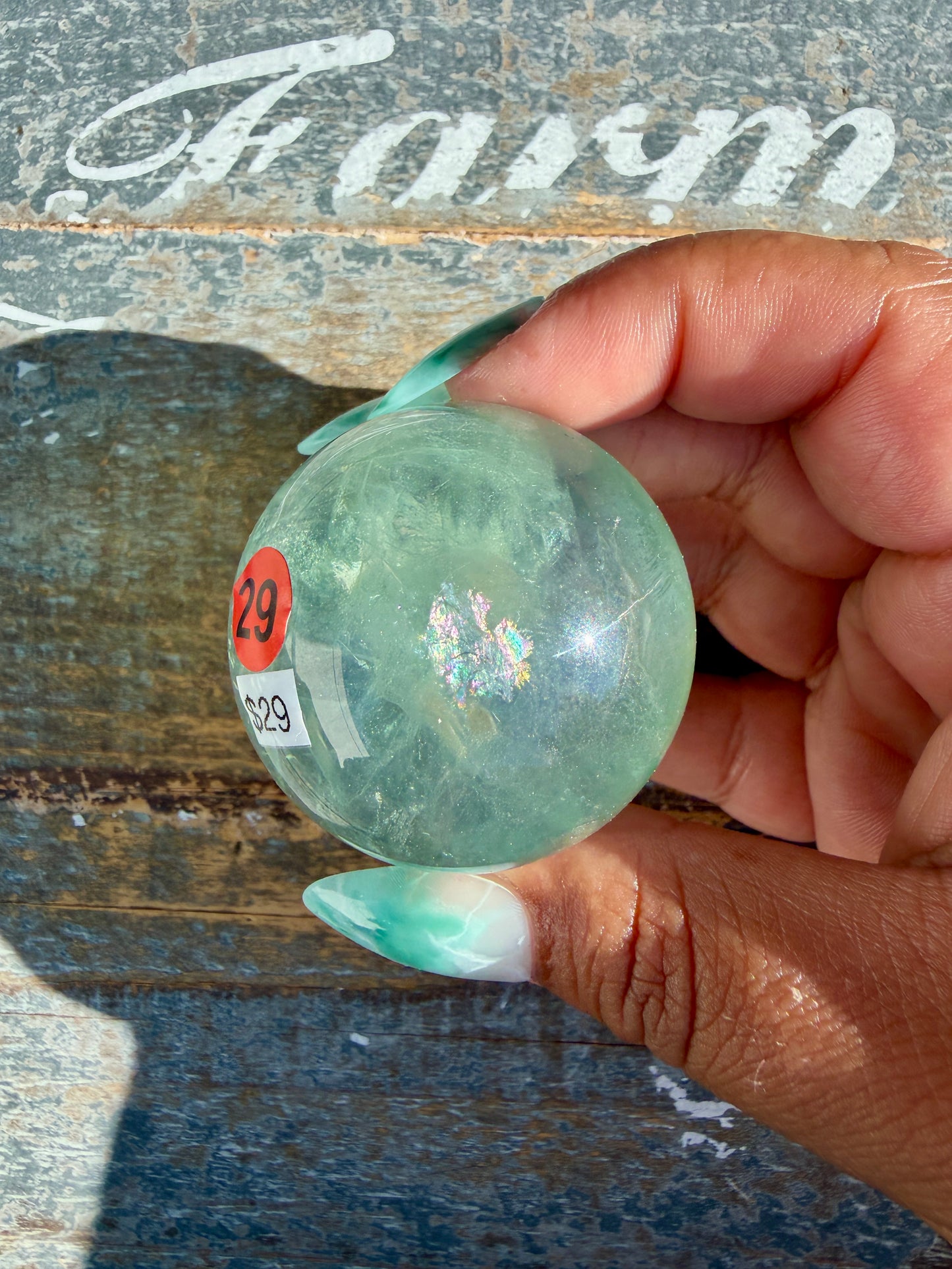 Gorgeous Stormy Water Fluorite Sphere | Opt 29