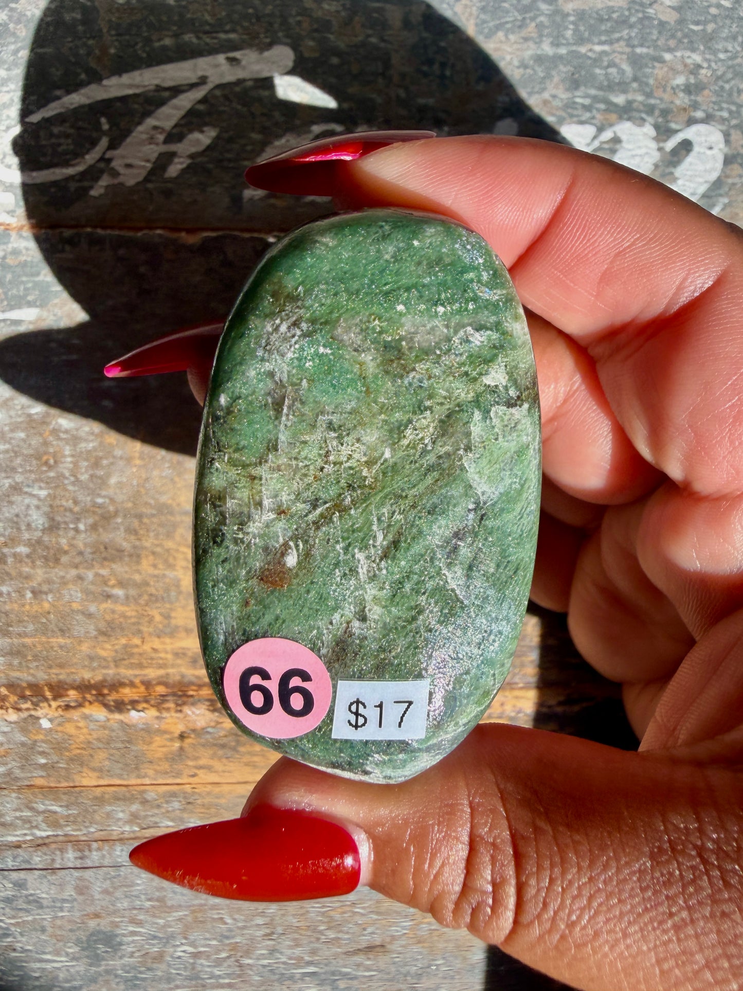 Gorgeous Optical Calcite + Moss Agate Combo Mineral Palm Stone | India | Opt 66