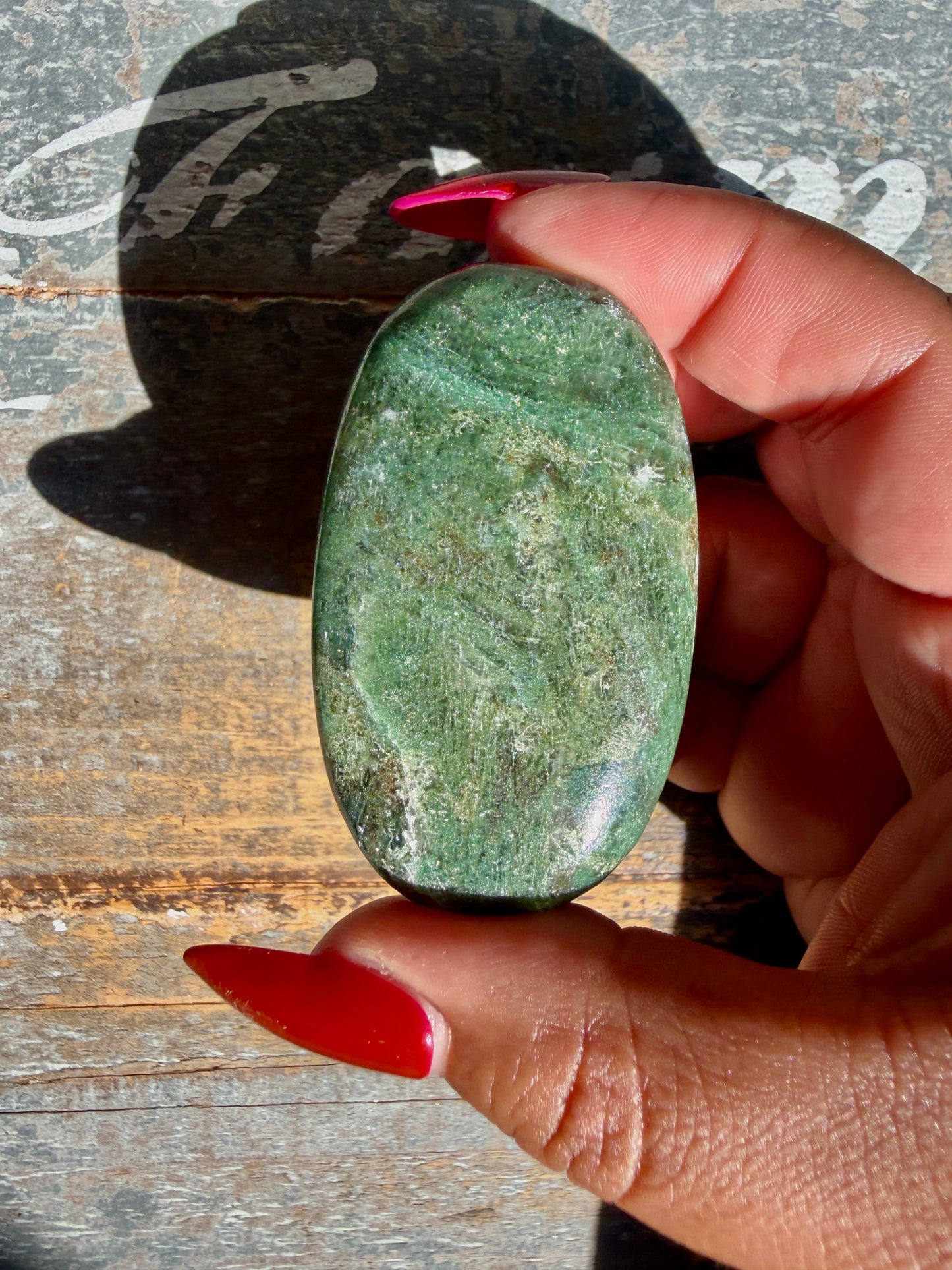 Gorgeous Optical Calcite + Moss Agate Combo Mineral Palm Stone | India | Opt 66