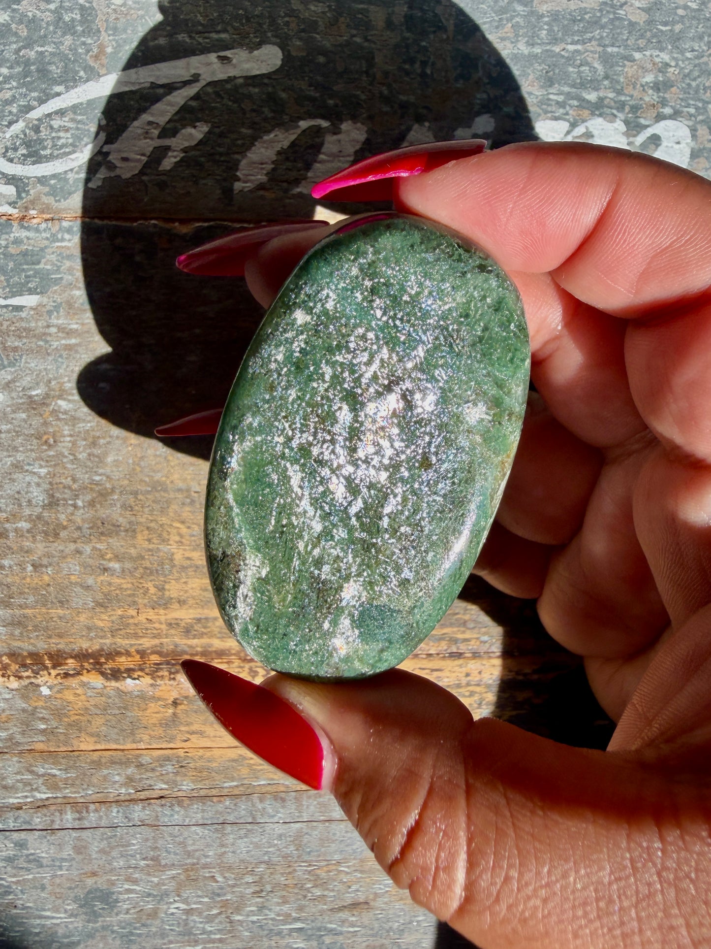 Gorgeous Optical Calcite + Moss Agate Combo Mineral Palm Stone | India | Opt 66