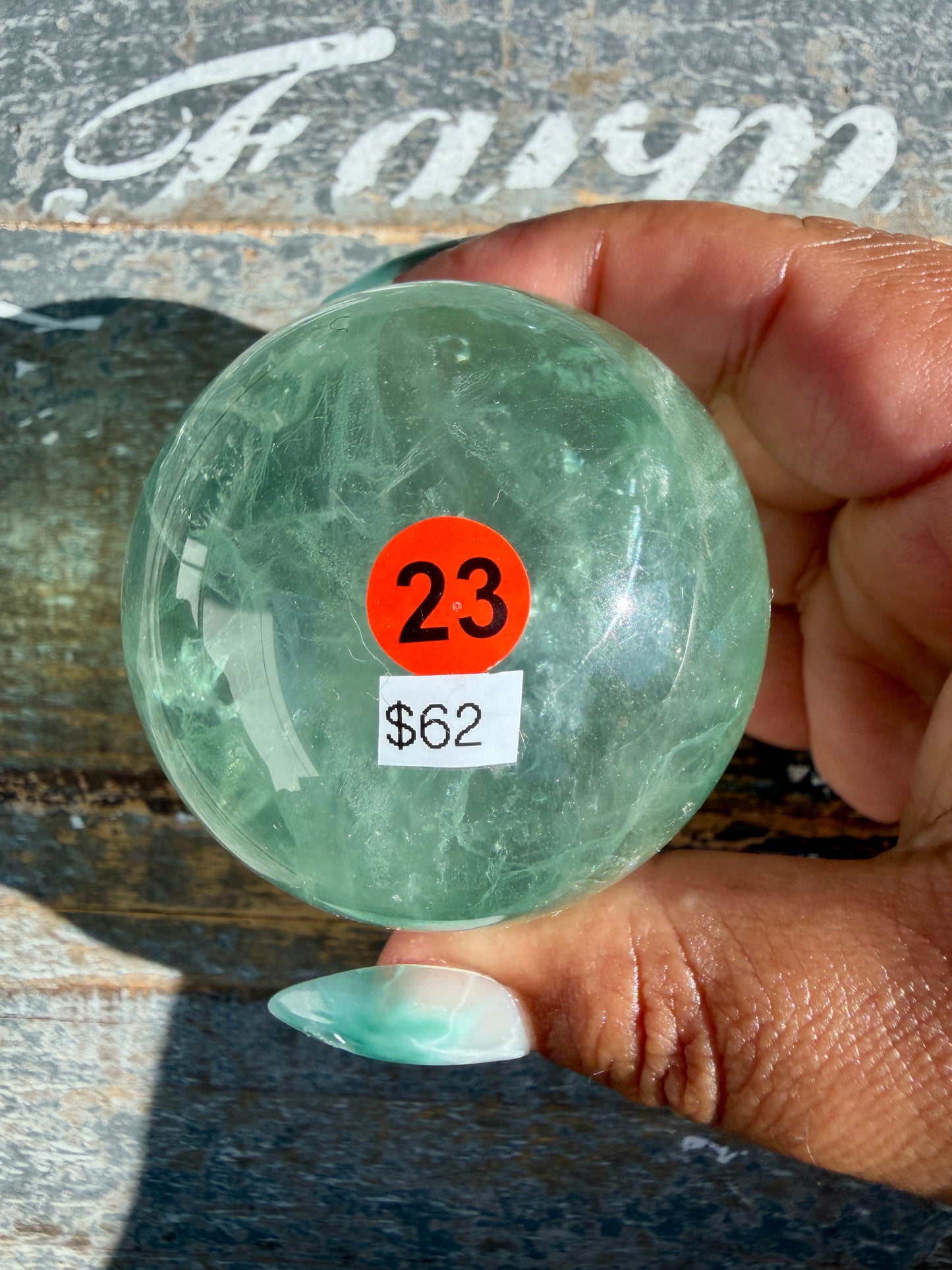Gorgeous Stormy Water Fluorite Sphere | Opt 23