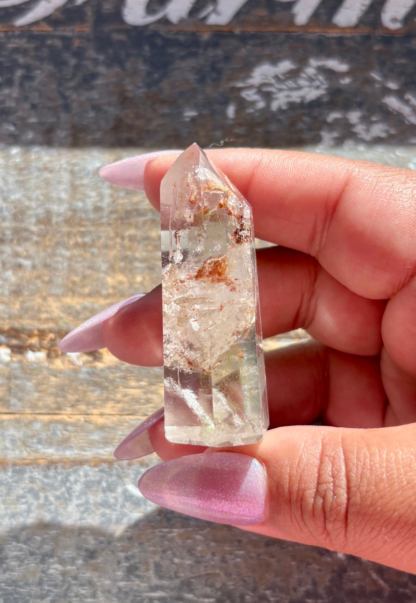 Gorgeous Pink Lithium + Garden Quartz Tower from Brazil *RARE FIND