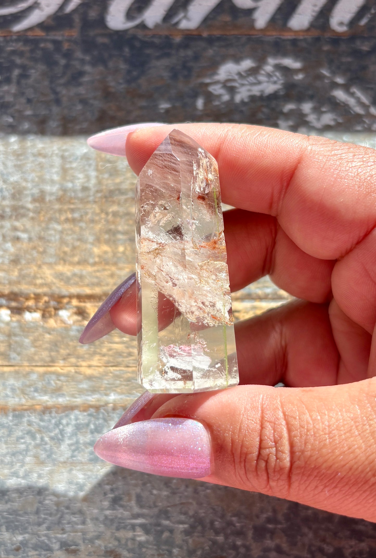 Gorgeous Pink Lithium + Garden Quartz Tower from Brazil *RARE FIND