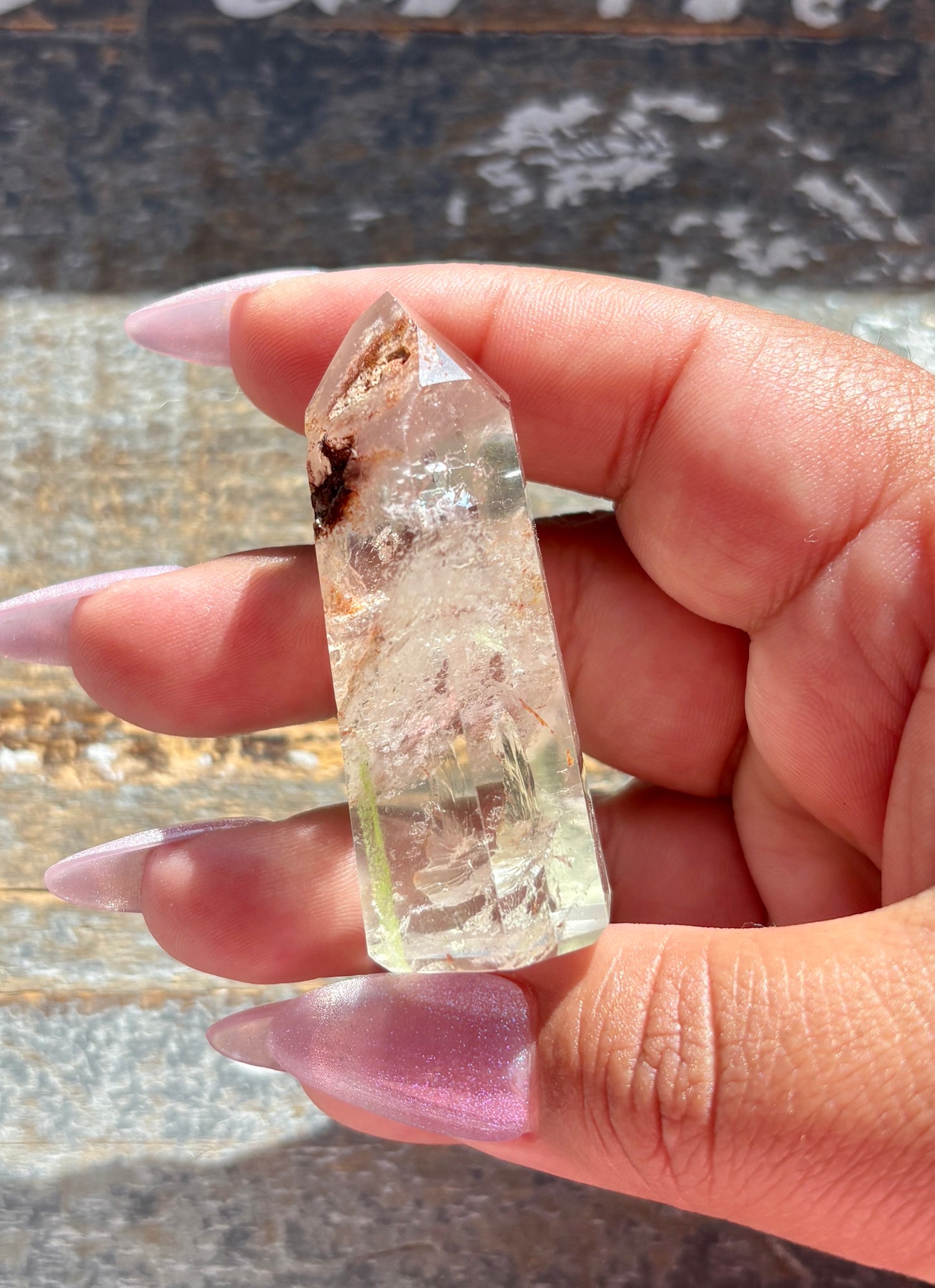 Gorgeous Pink Lithium + Garden Quartz Tower from Brazil *RARE FIND