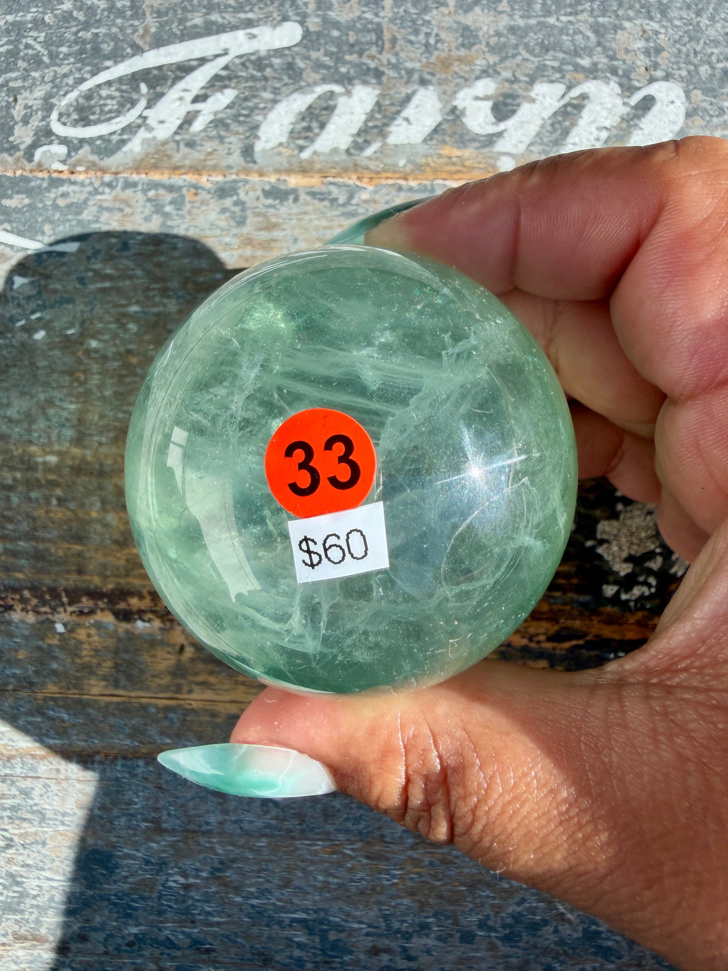 Gorgeous Stormy Water Fluorite Sphere | Opt 33